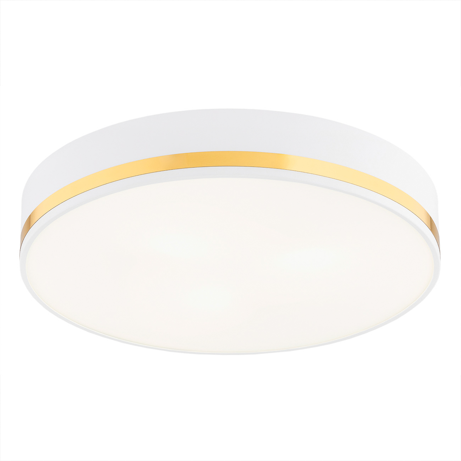 Plafonnier Amore, bandes d’or, blanc