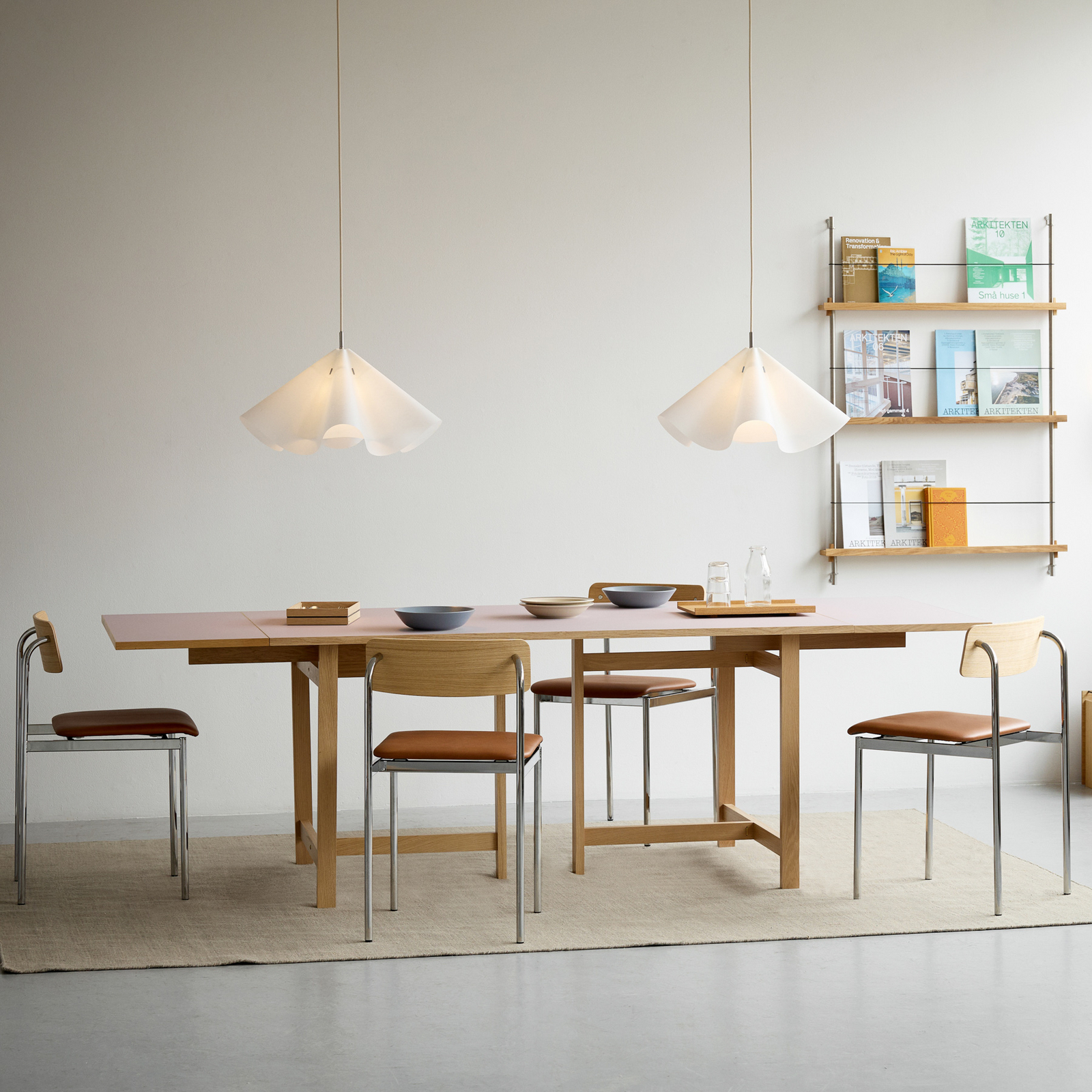 Suspension Sinuate, acier/blanc, Ø 60 cm, E27, papier - Moebe Suspension Sinuate, acier/blanc, Ø 60 cm, E27, papier - Moebe