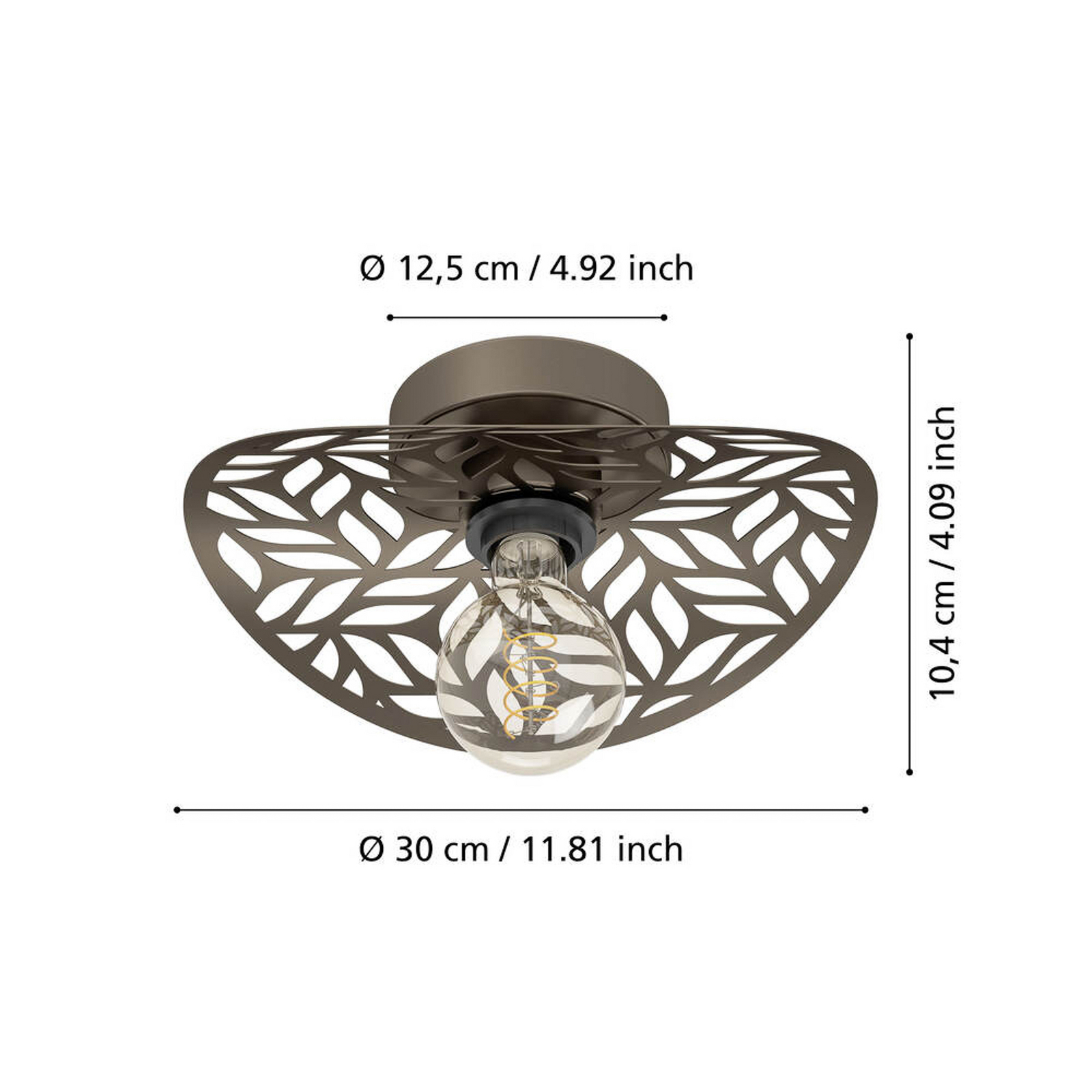 EGLO Wandleuchte SWABY, bronzefarben, Ø 30 cm, Metall, E27 EGLO Wandleuchte SWABY, bronzefarben, Ø 30 cm, Metall, E27
