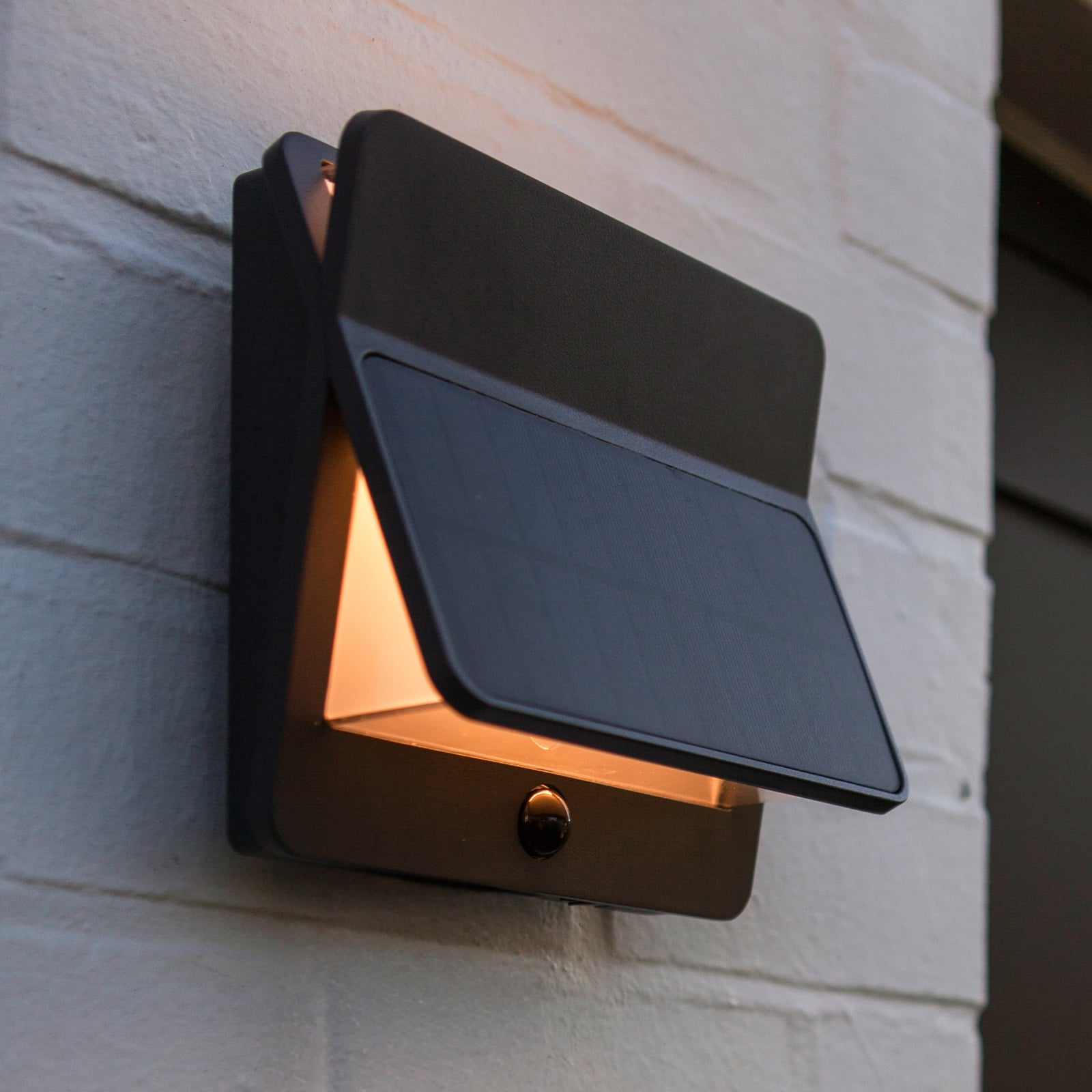 Applique d'extérieur LED ALETA, gris foncé, 18 cm, détecteur de mouvement, IP54