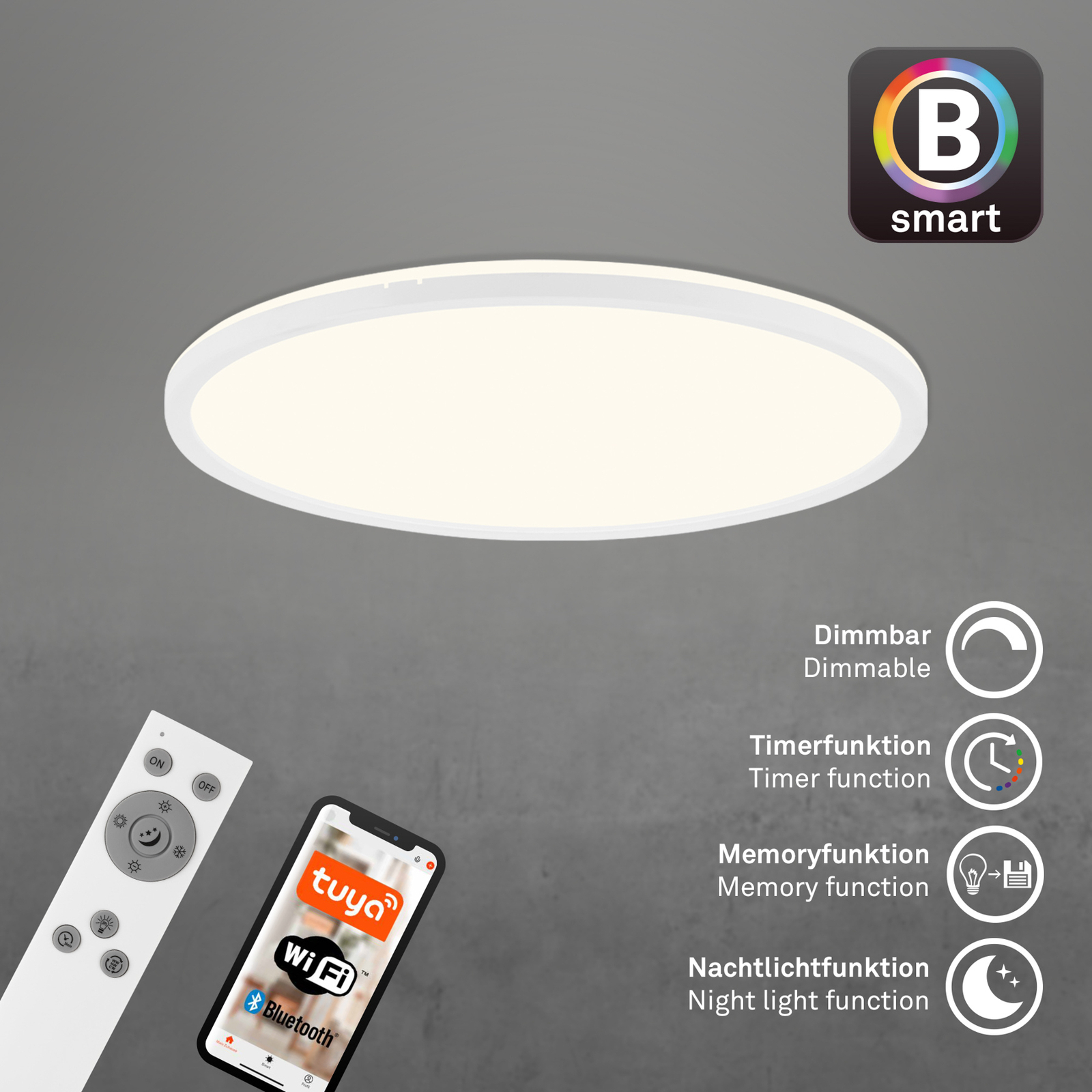 LED mennyezeti lámpa Slim S dimmelhető CCT fehér Ø 45 cm