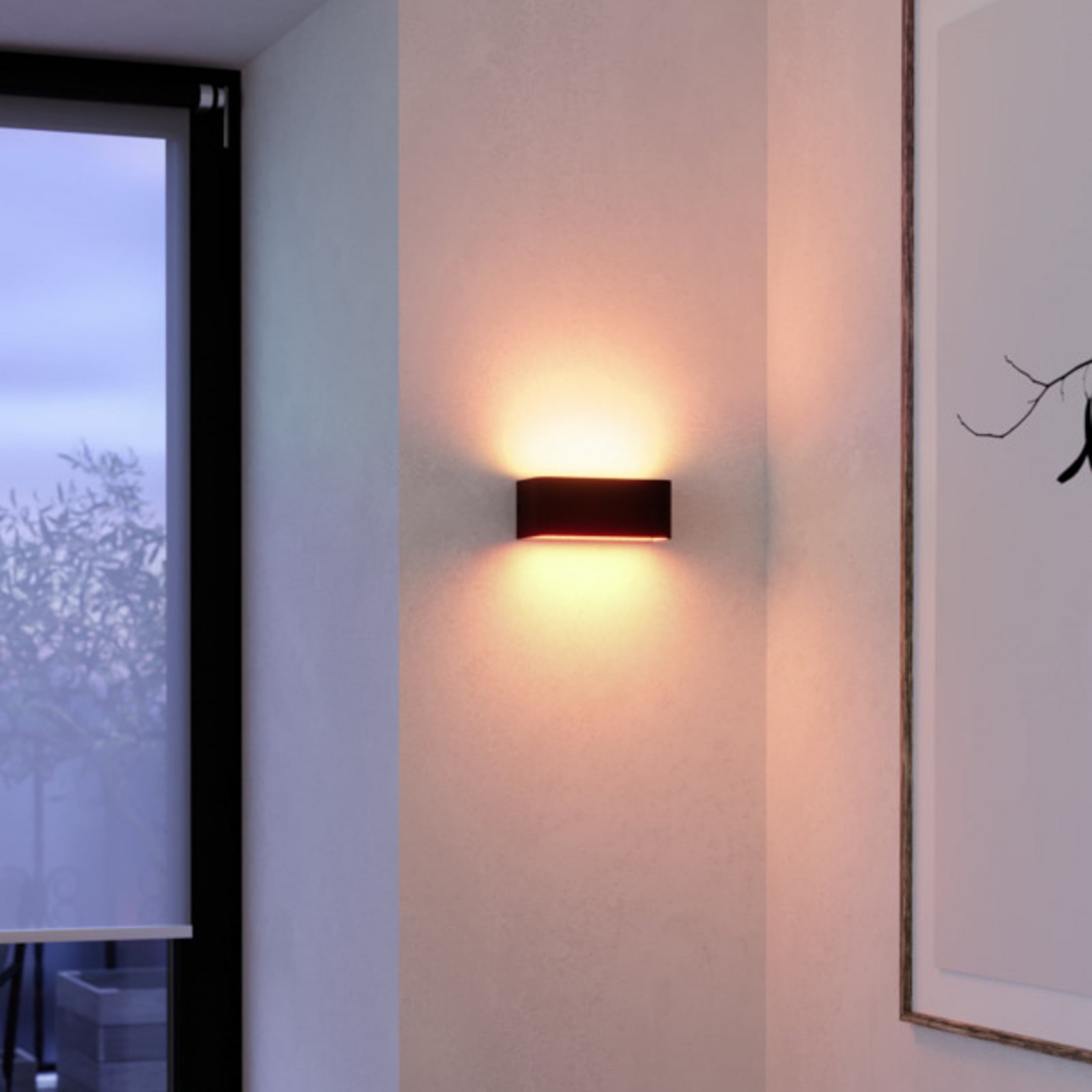Applique d'extérieur LED intelligente EGLO connect SANIA-Z, noire, IP55 Applique d'extérieur LED intelligente EGLO connect SANIA-Z, noire, IP55