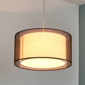 Textielen hanglamp Nica in bruin