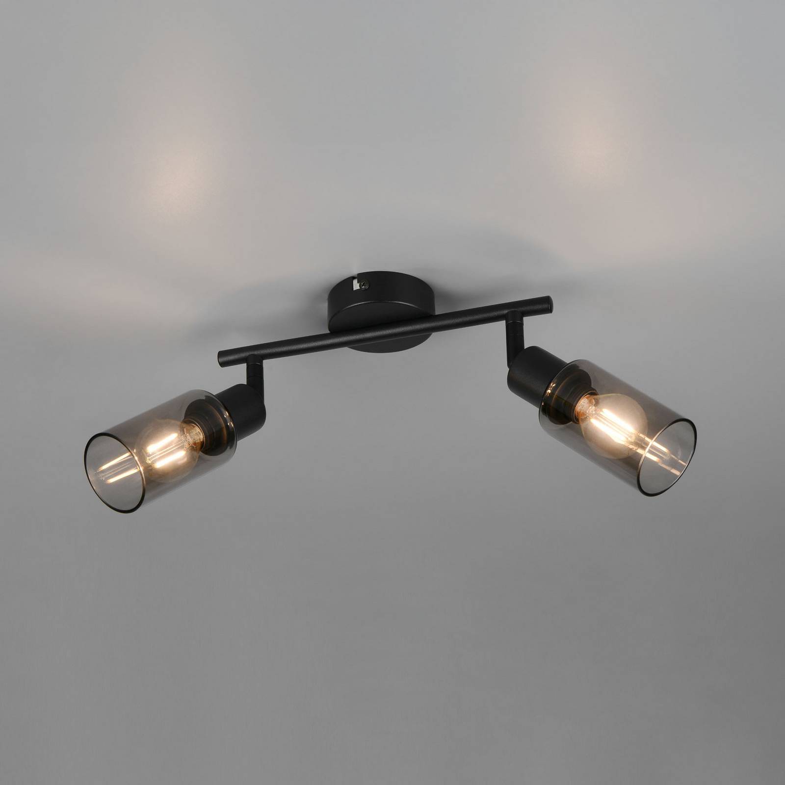 Reality Leuchten Bodovka Mars, délka 48 cm, matná černá, 2 žárovky, kov E14