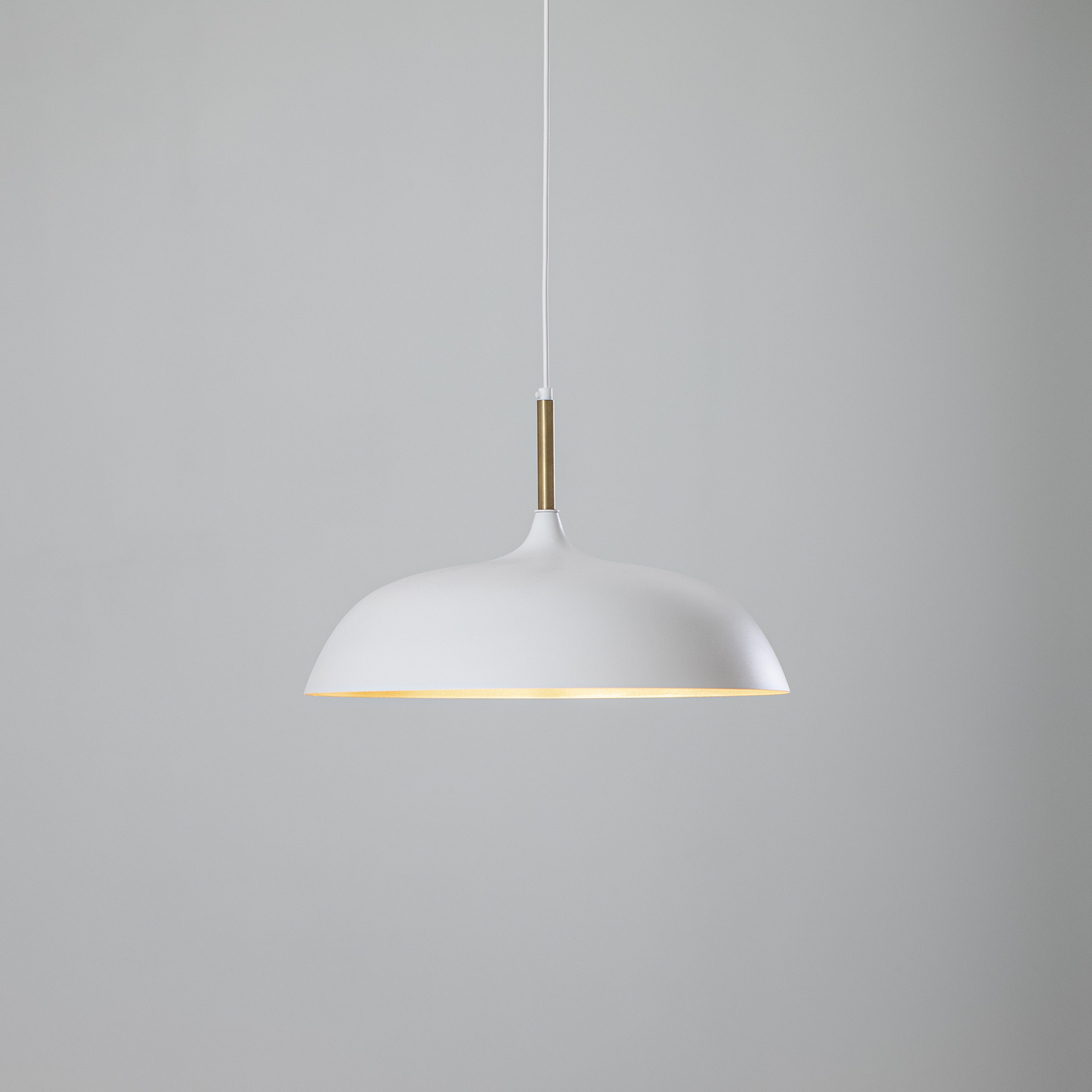 Lincoln pendant light, white/gold