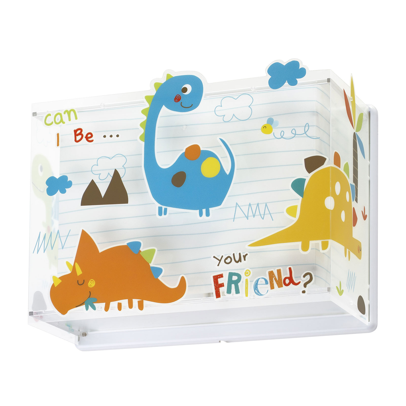 Aplique de pared infantil Dino con enchufe