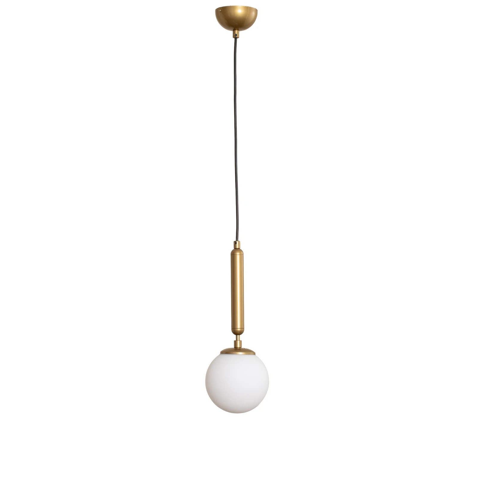 Hanglamp King, goud/opaal, glas, Ø 15 cm, E14