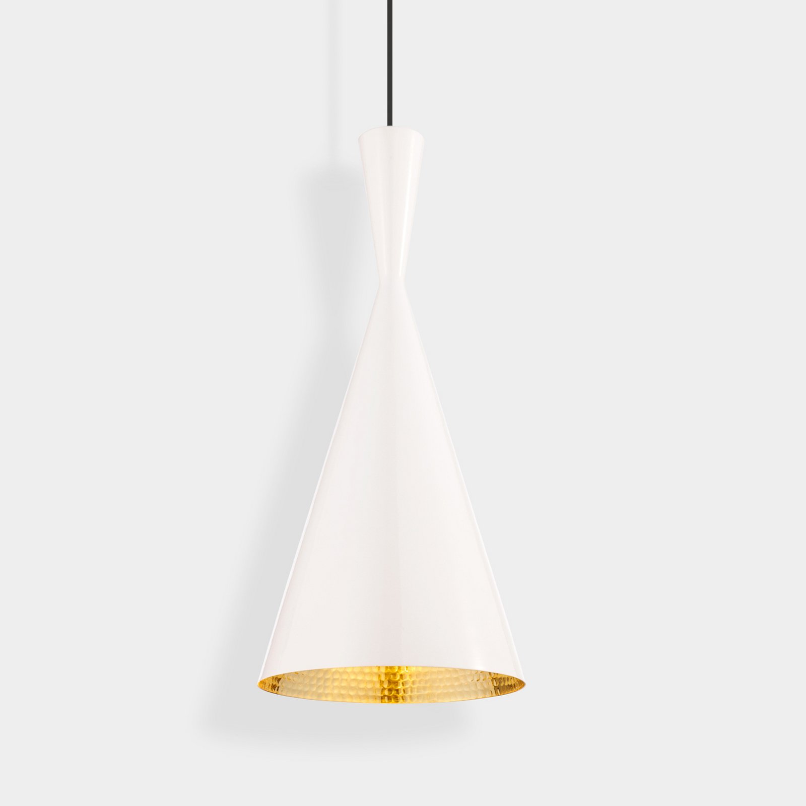 Tom Dixon LED-Hängelampe Beat Tall, weiß, Ø 19 cm, Messing