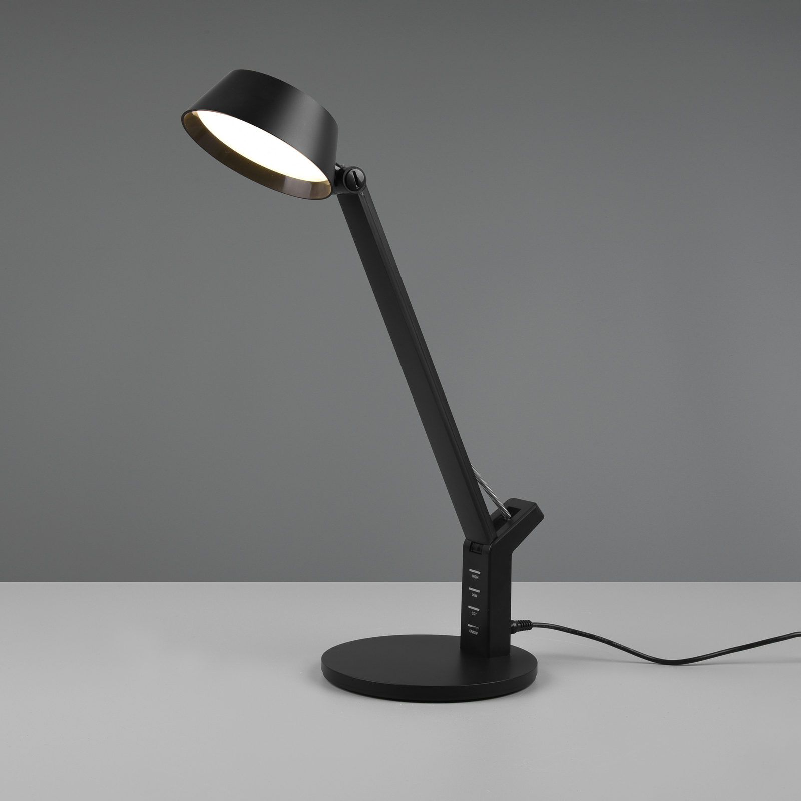 LED настолна лампа Ava с функция за димиране, черна