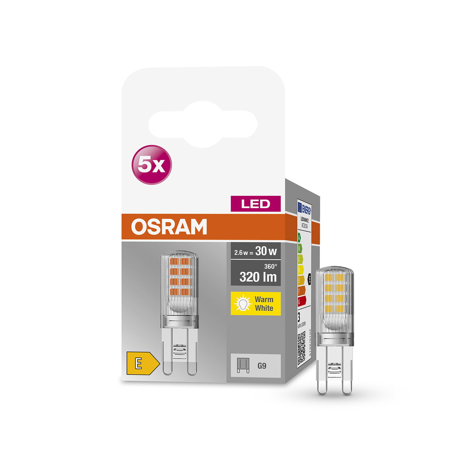OSRAM Base PIN LED bispina G9 2,6W 320lm 5x