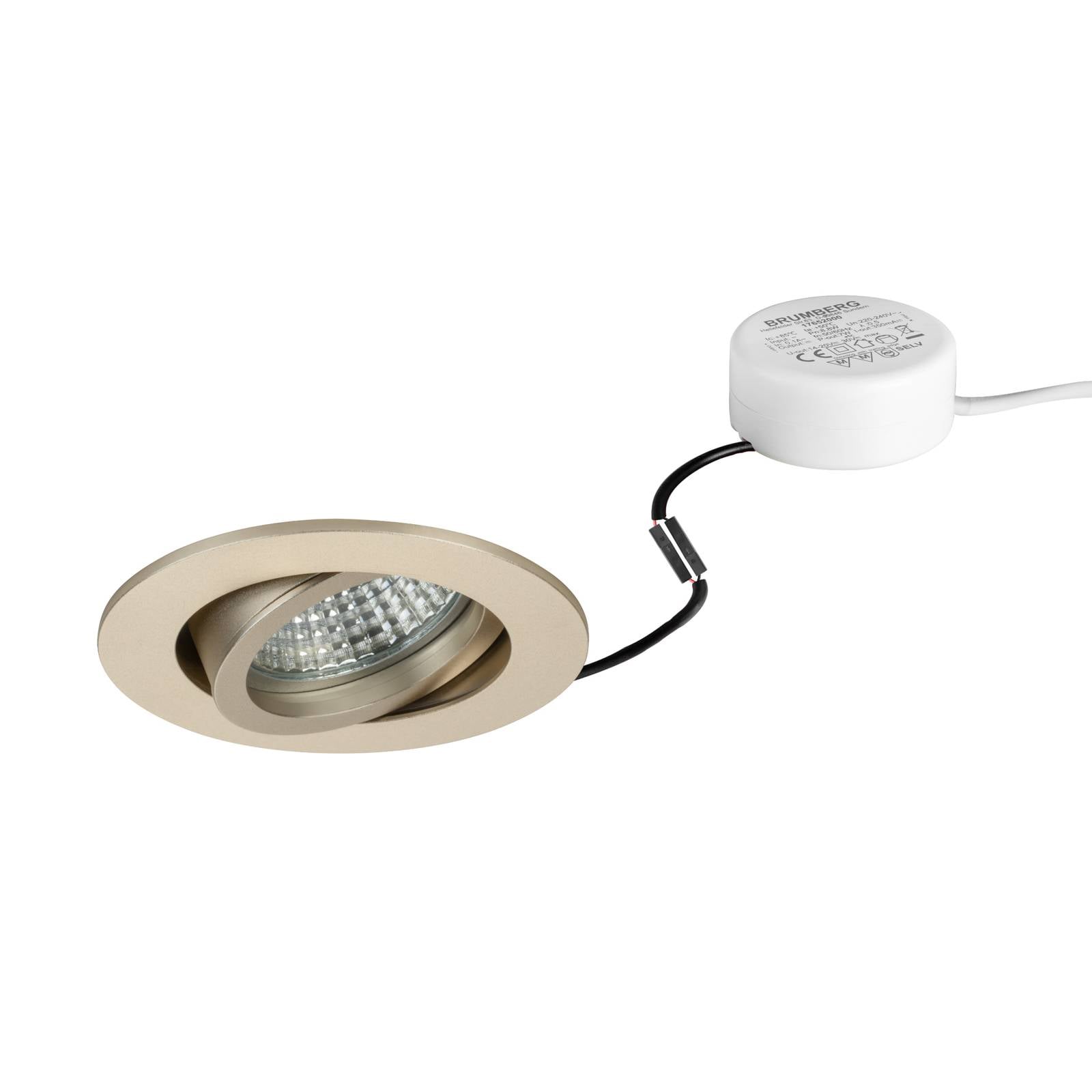 BRUMBERG LED-Einbauspot Tirrel-R, RC, Treiber rund, hellgold