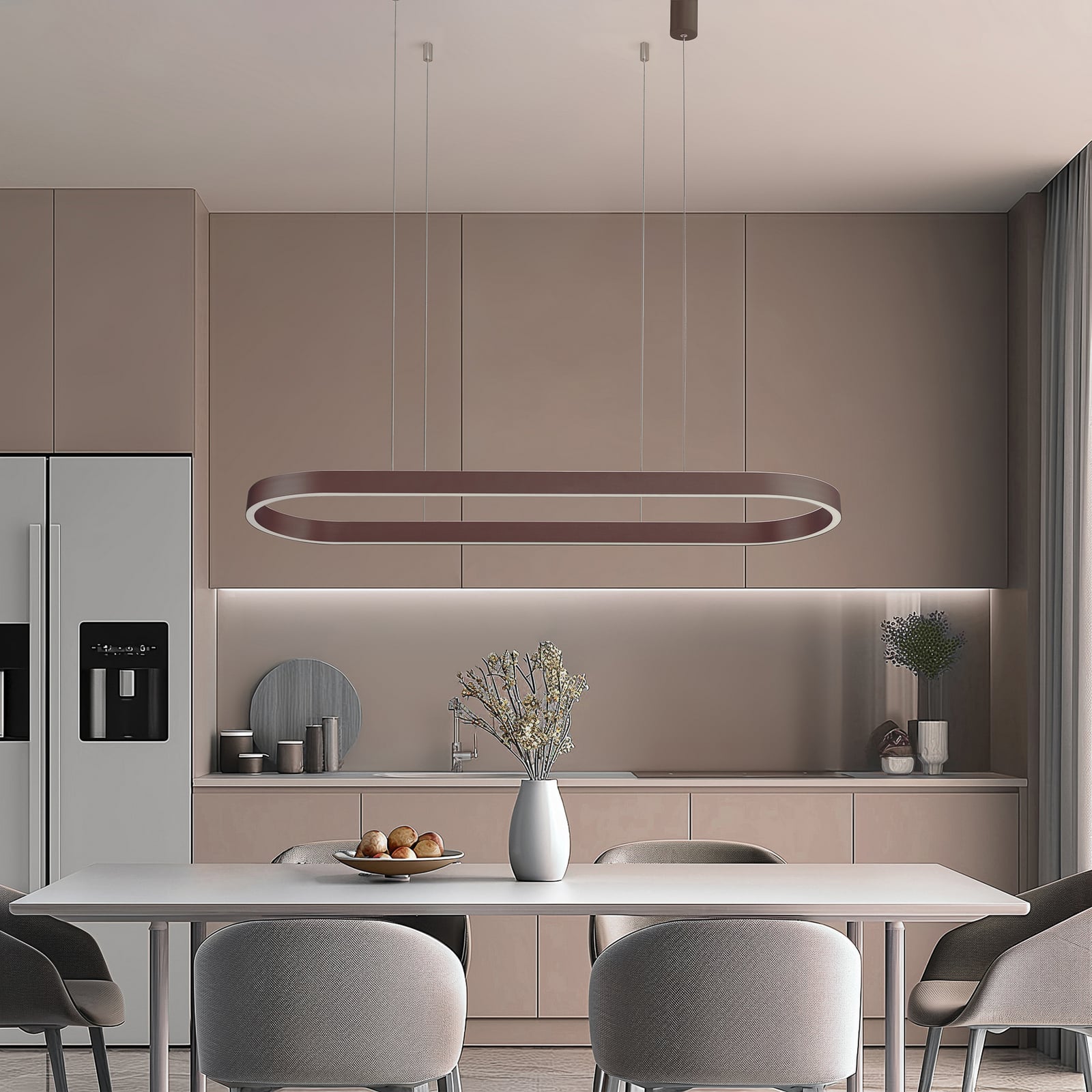 Lucande Smart LED κρεμαστό φωτιστικό Melinay, καφέ, CCT, Tuya Lucande Smart LED κρεμαστό φωτιστικό Melinay, καφέ, CCT, Tuya