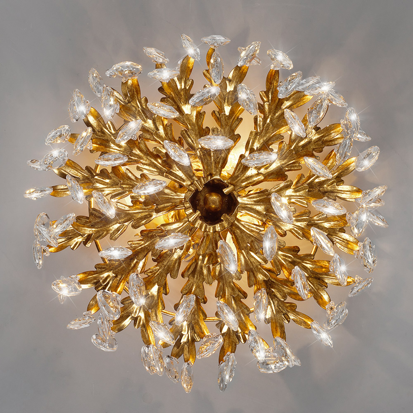 Wytworna lampa sufitowa GUEL z kryształkami