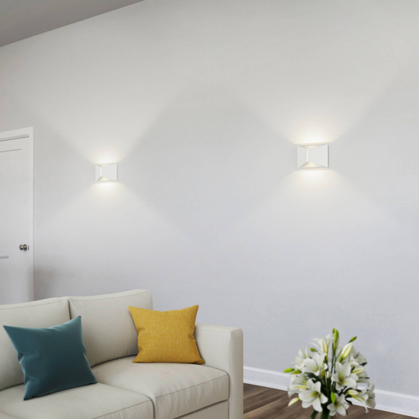 Helestra LED-Wandleuchte VID, weiß, up/down, IP65 günstig online kaufen