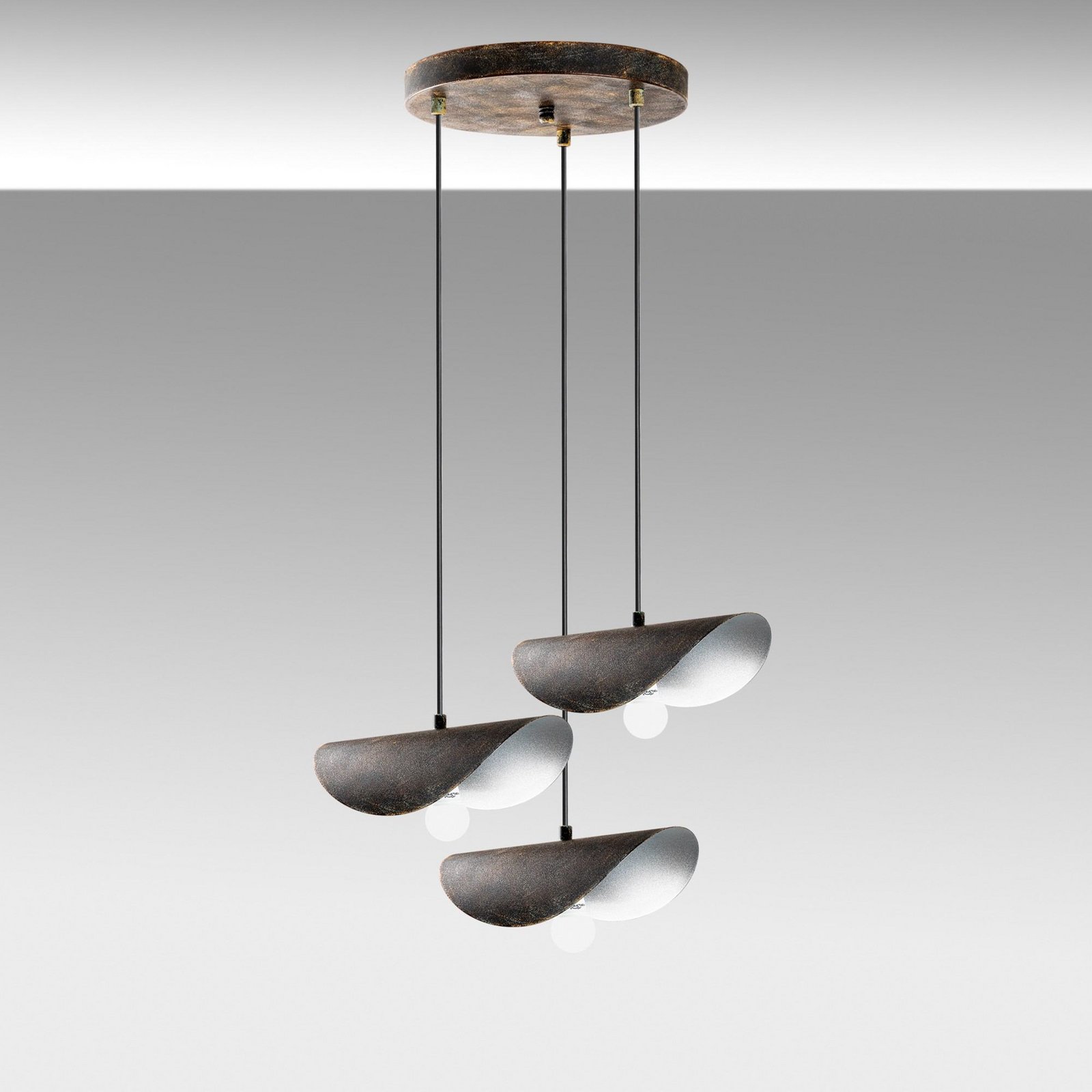 Eger pendant light, 3-bulb, black, metal, Ø 50 cm Eger pendant light, 3-bulb, black, metal, Ø 50 cm