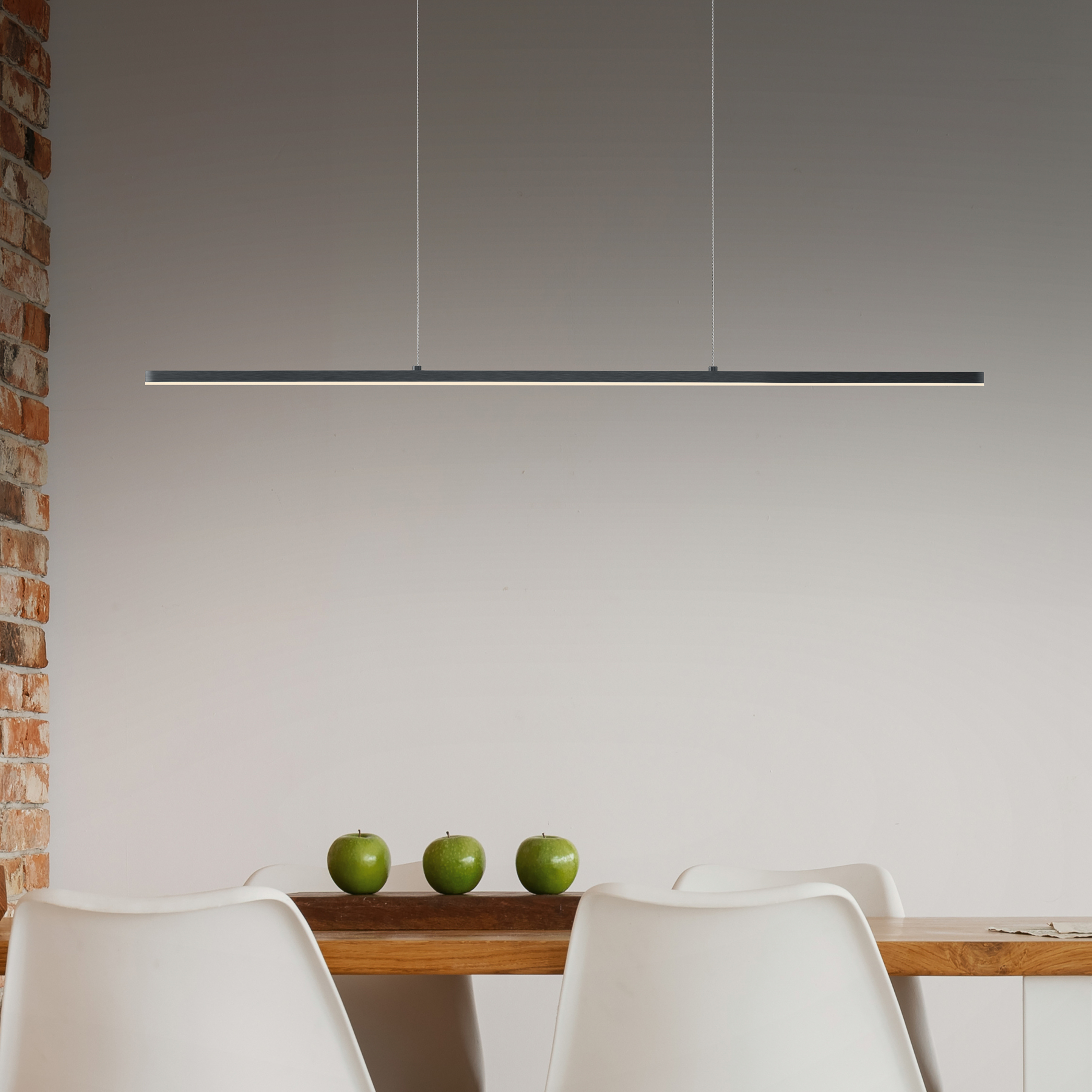 Quitani lampa wisząca LED Margita, długość 88 cm, czarna