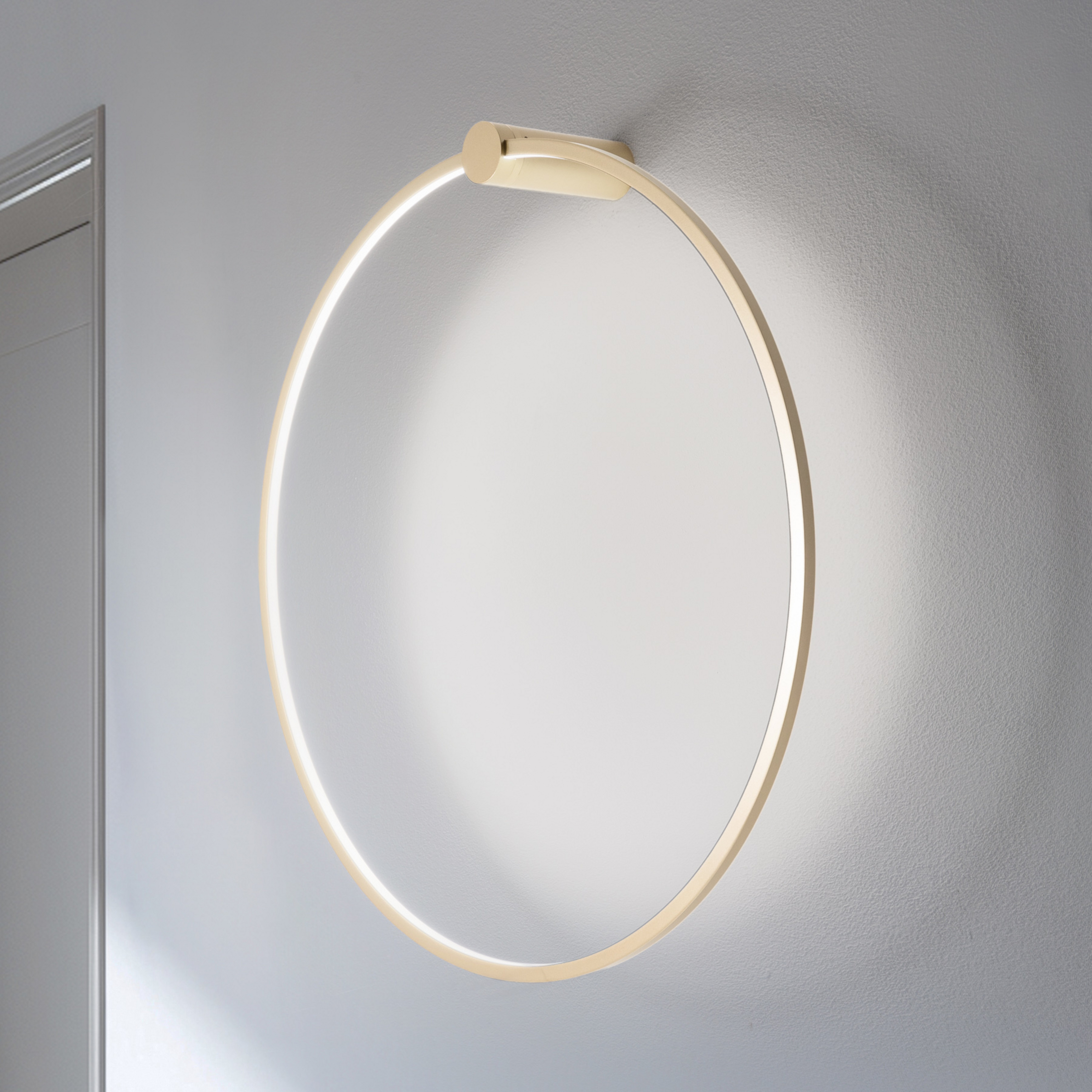 LED φωτιστικό τοίχου Saturno, χρυσό, Ø 80 cm, μέταλλο, 4.000 K