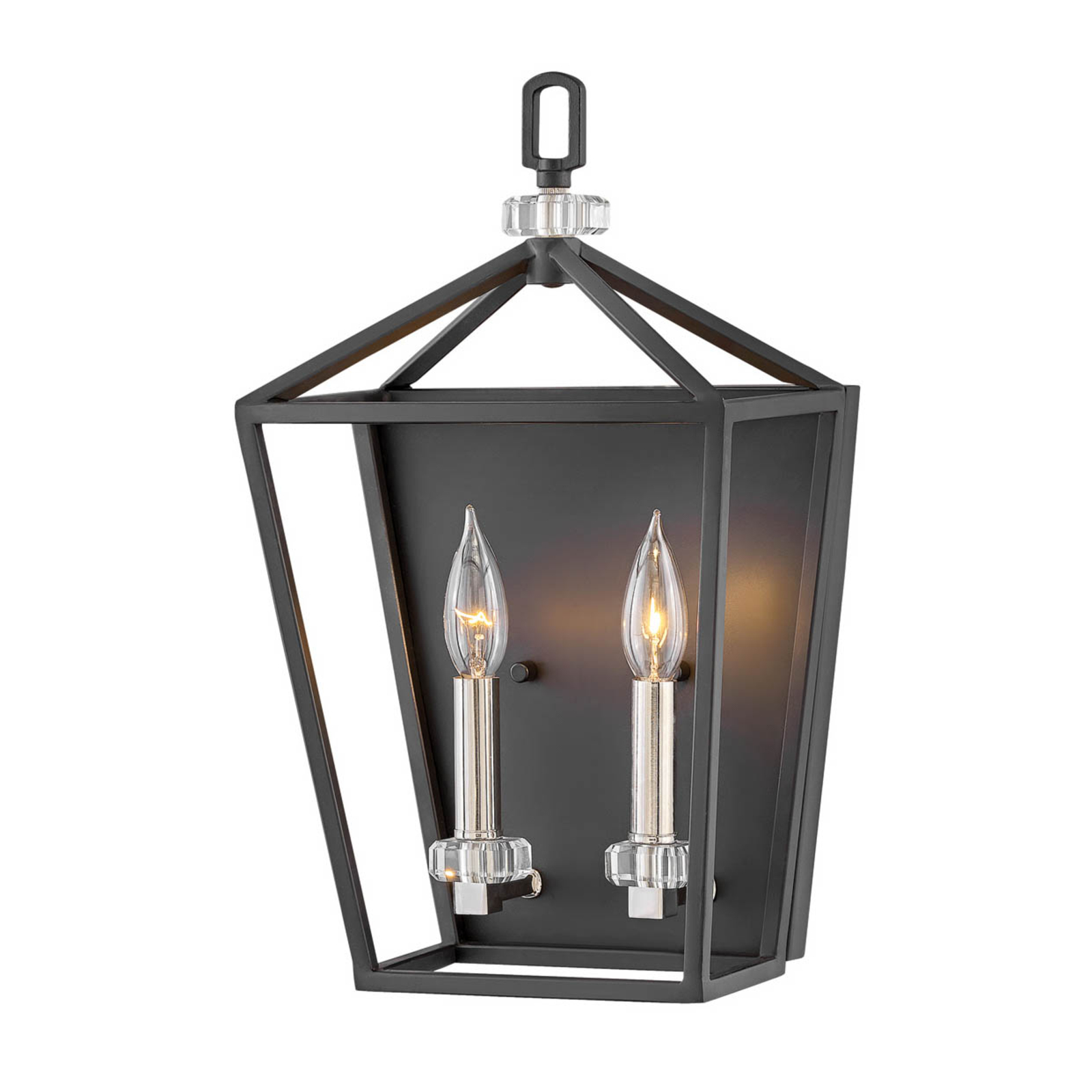 Aplique Stinson, negro/cromo, 2 luces
