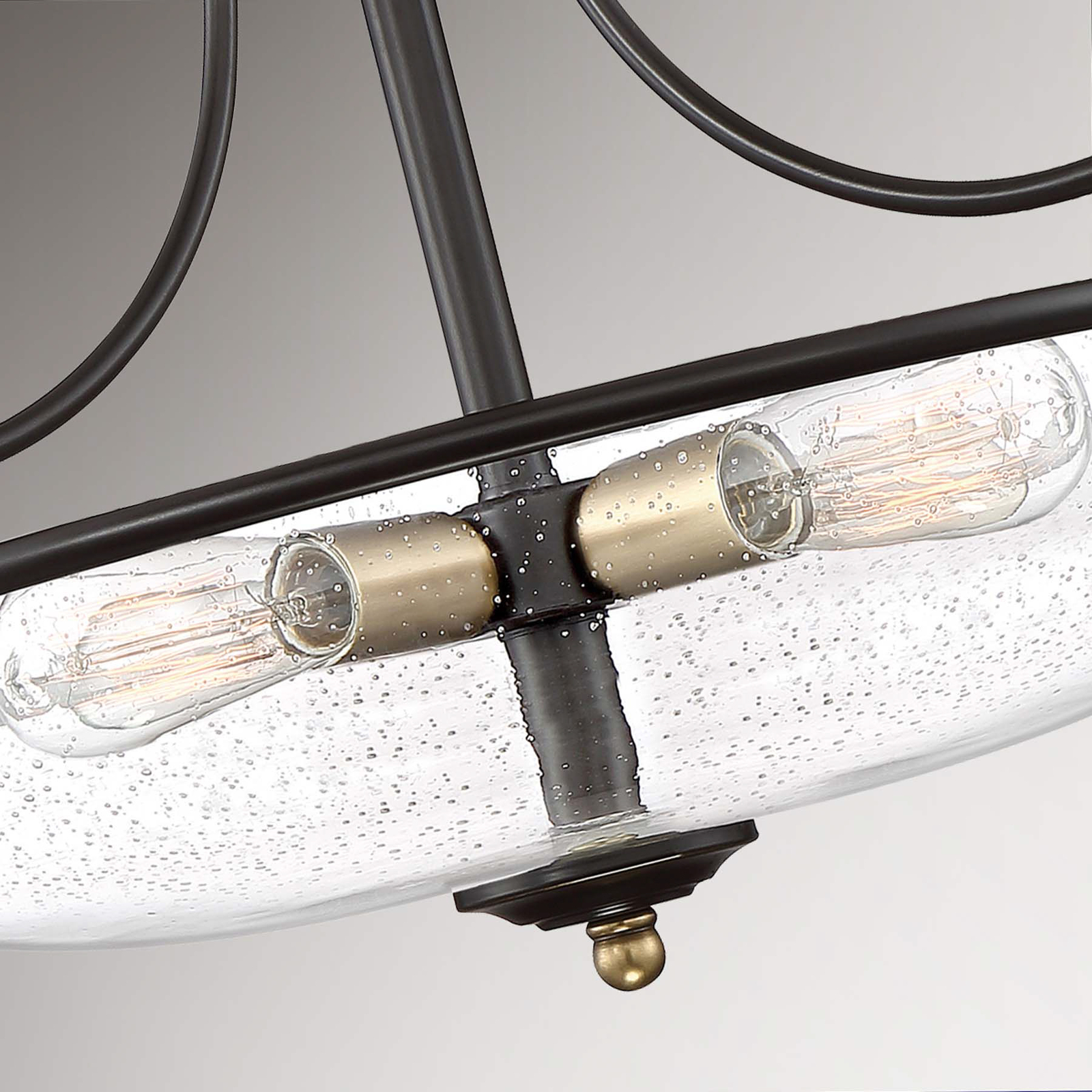 Griffin ceiling lamp with spacing, Ø 53 cm, bronze/clear