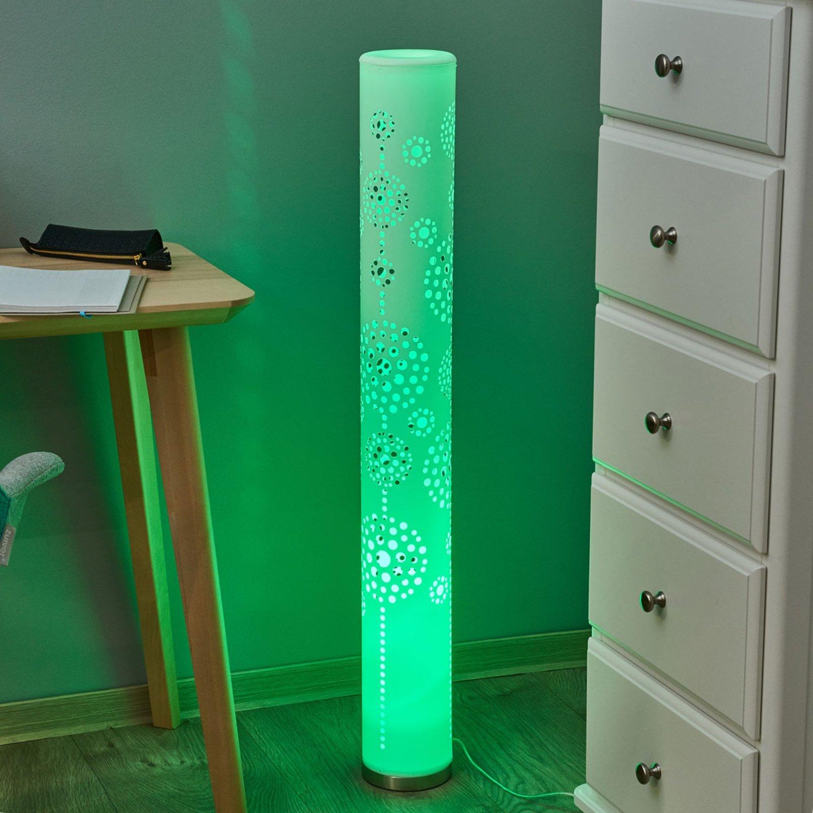 Mirella fin LED gulvlampe, RGB med fjernkontroll