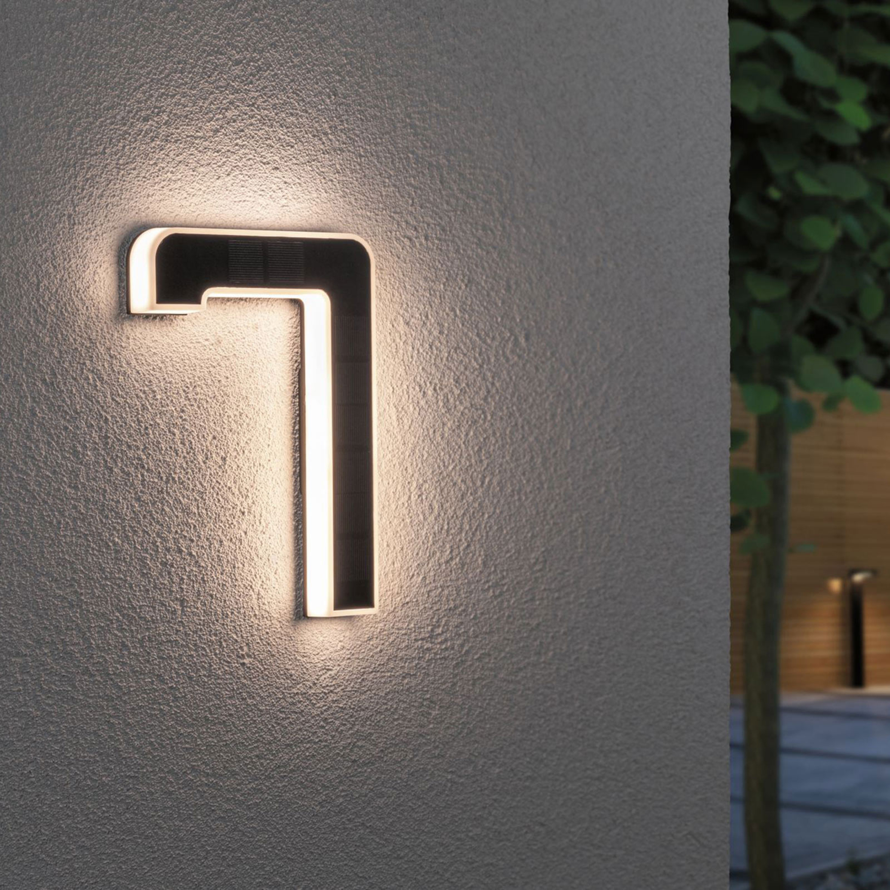 Paulmann LED solar house number 7, plastic, 0.2 W, energy efficiency: A+, W: 16 cm, H: 23 cm