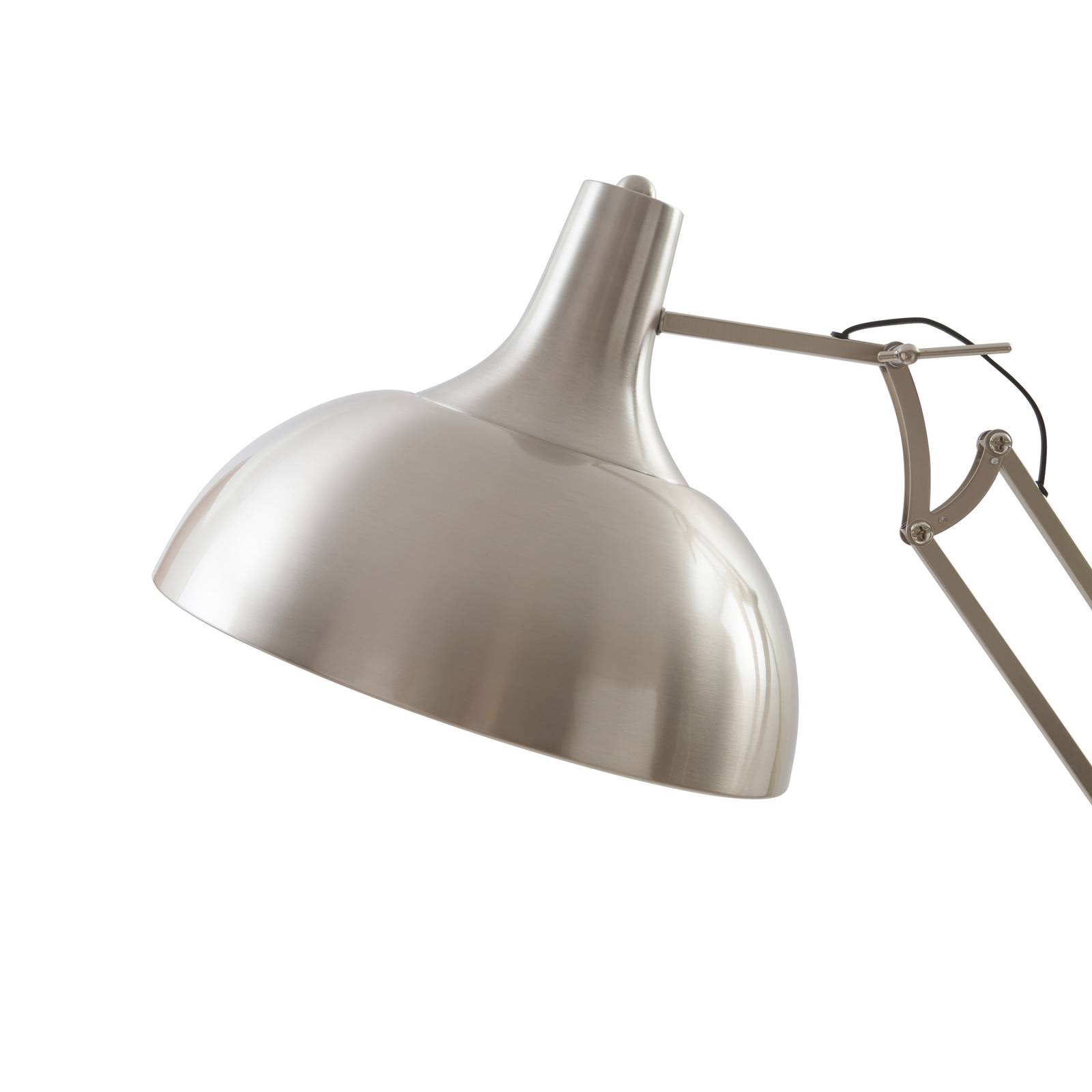 Lampa stojąca Lindby Leia, srebrny, metal, 180cm, obrotowy, E27