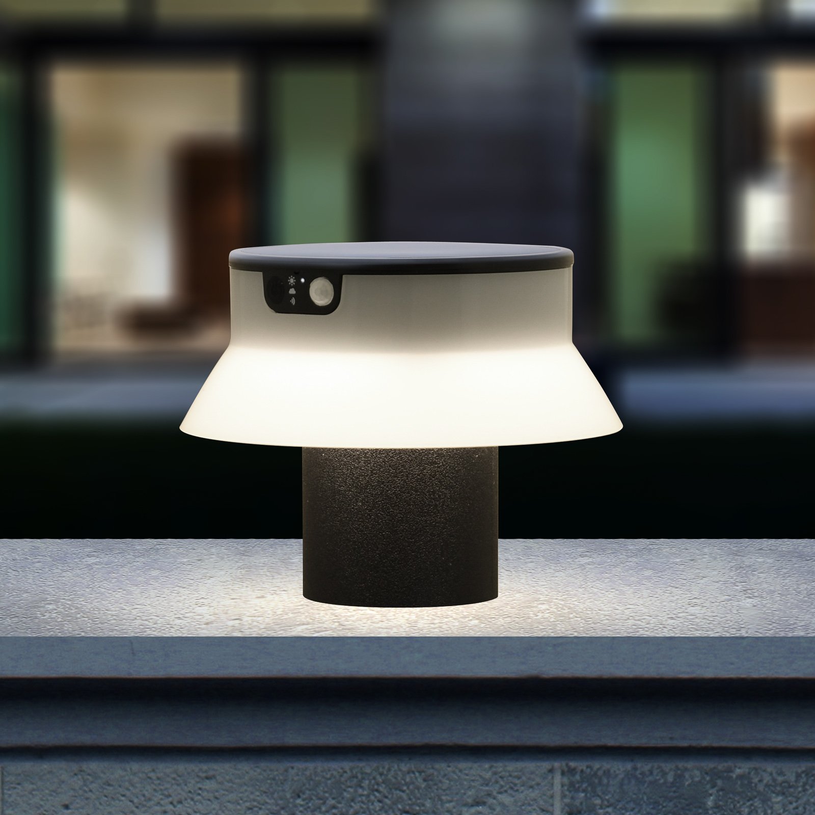 LED-Solarsockelleuchte Felice schwarz CCT Sensor