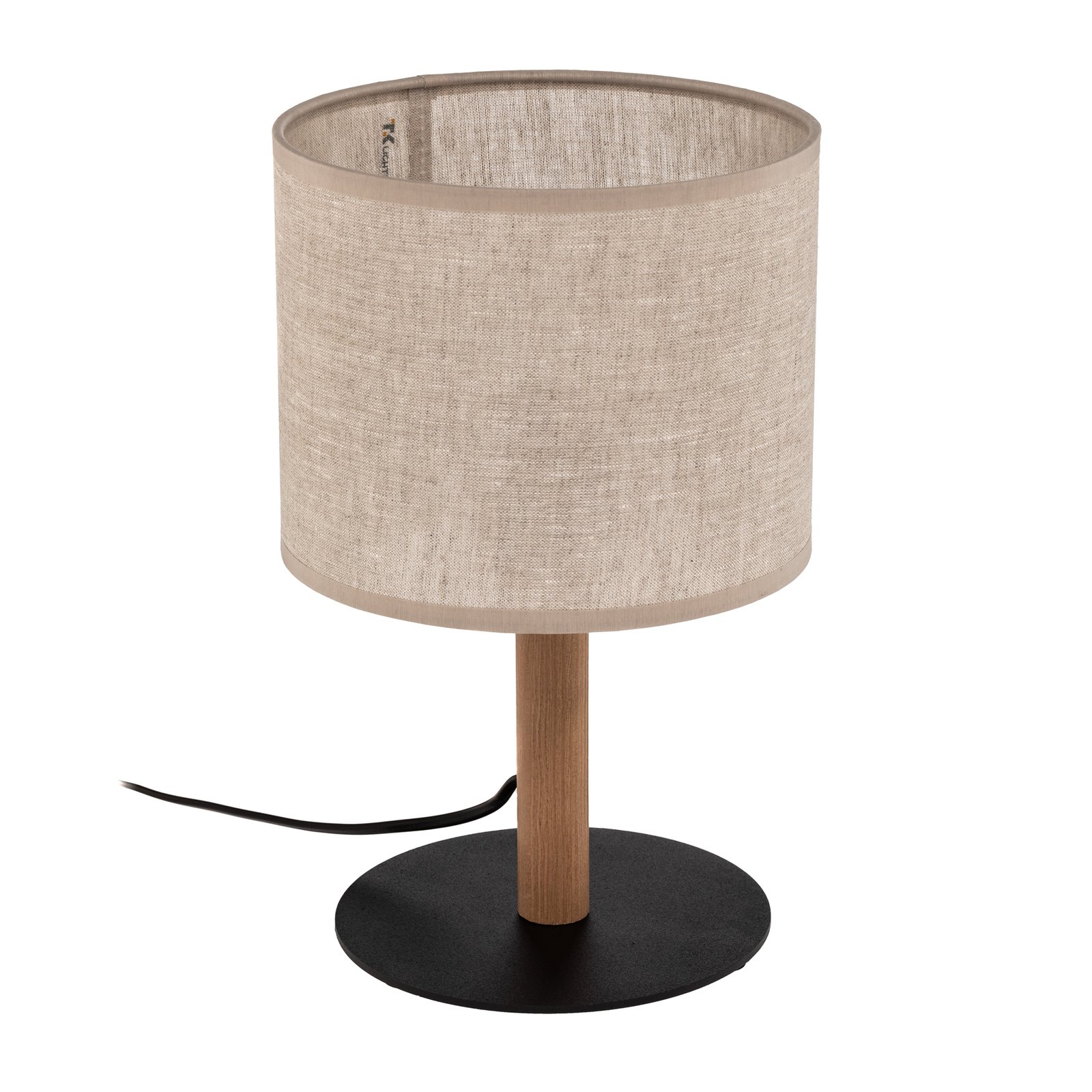Lampa stołowa Deva Nature, tkanina, drewno
