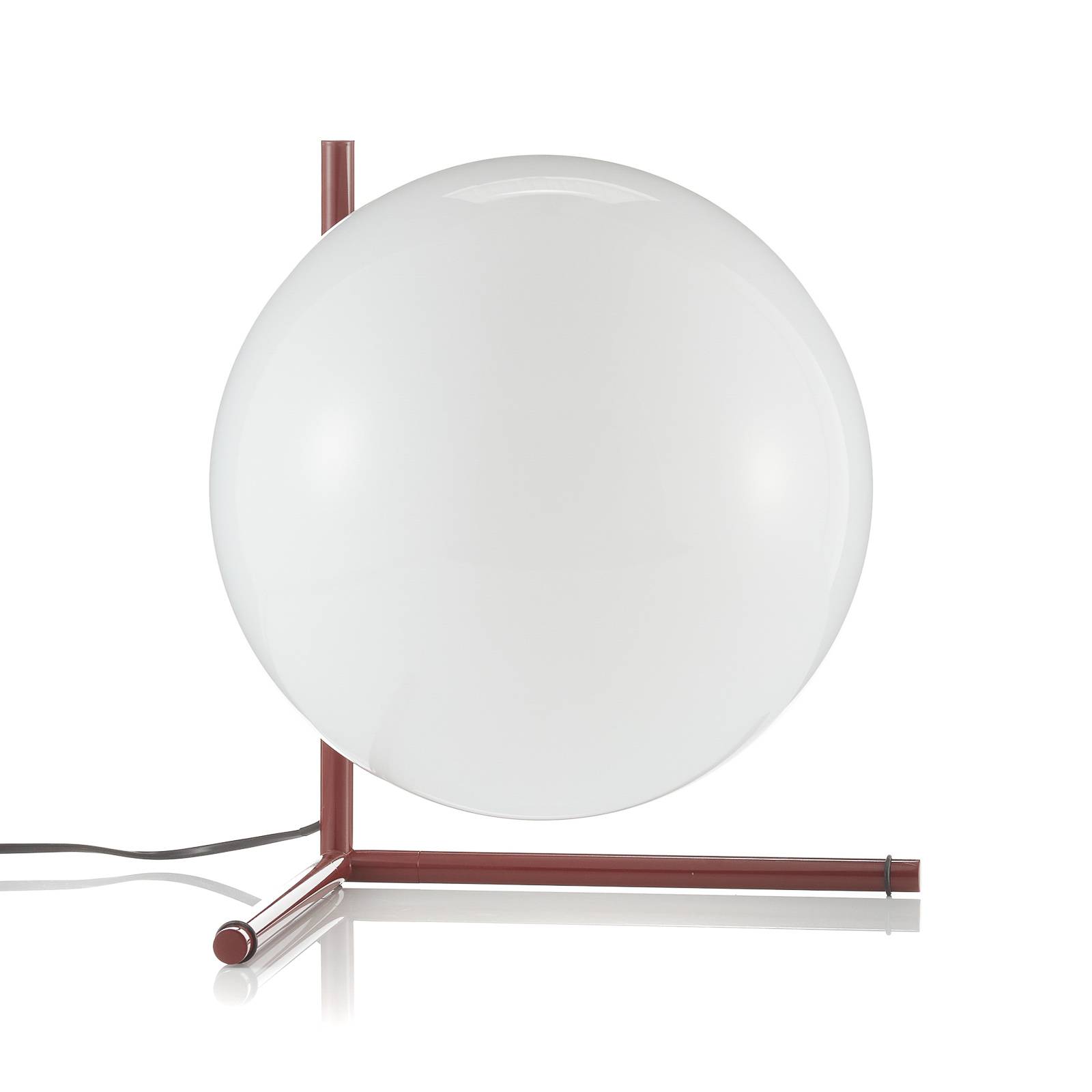 Flos FLOS IC T2 table lamp burgundy red, for Living / Dining Room, steel, glass, E27, 15 W, H: 35 cm