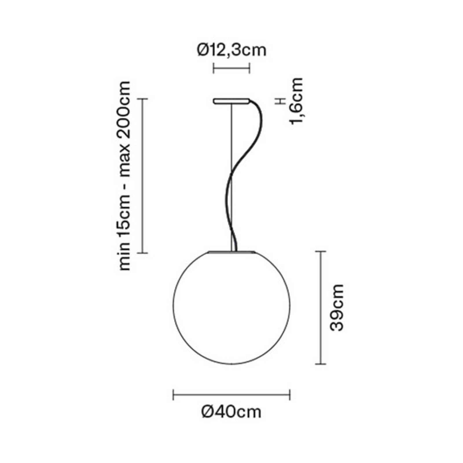 Fabbian Lumi Sfera szklana lampa wisząca, Ø 40 cm