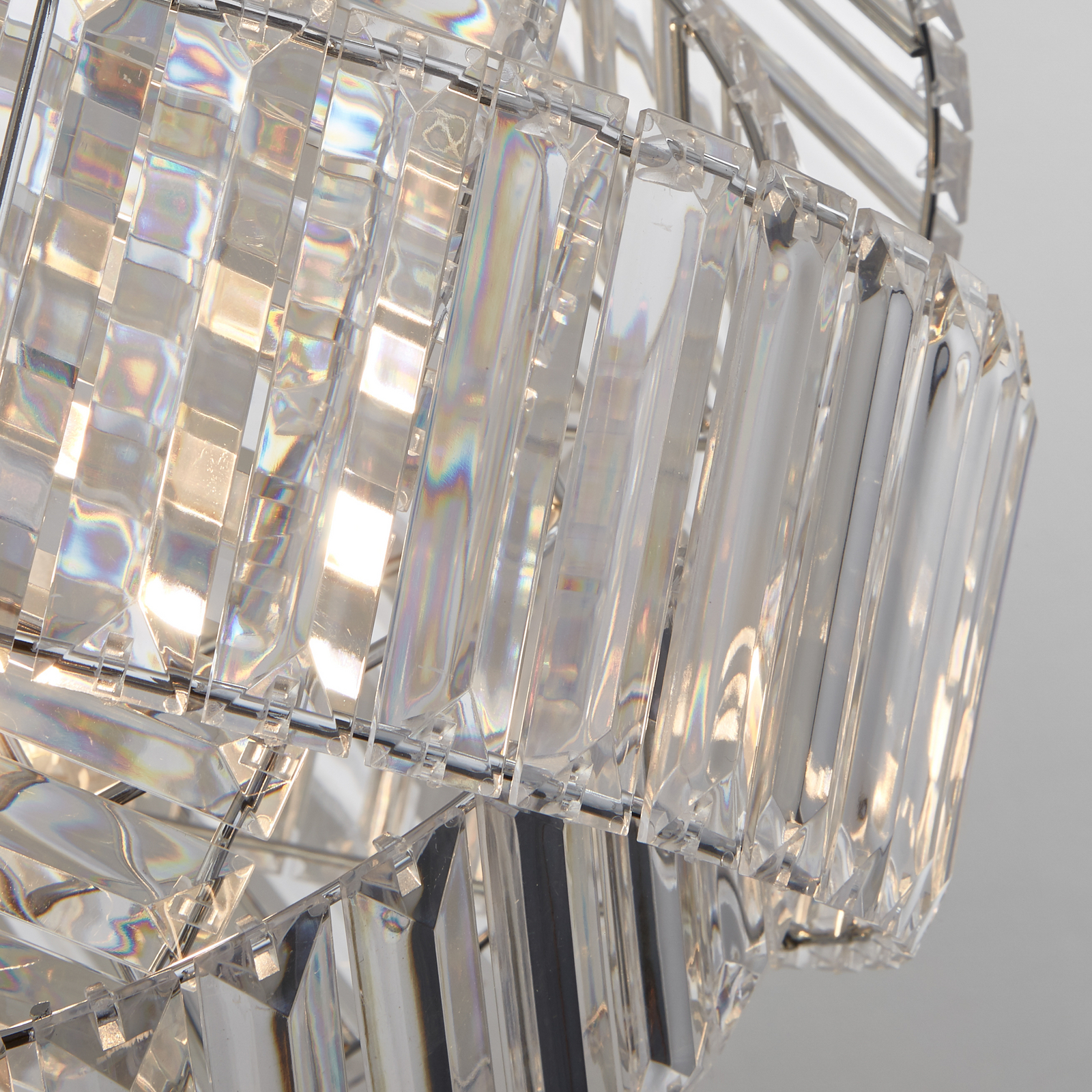 Eldoria pendant light, transparent, acrylic, Ø 41 cm, E27