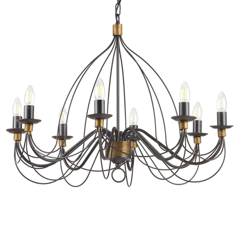 Kronleuchter Fiamma Marrone 8fl. ohne Schirme