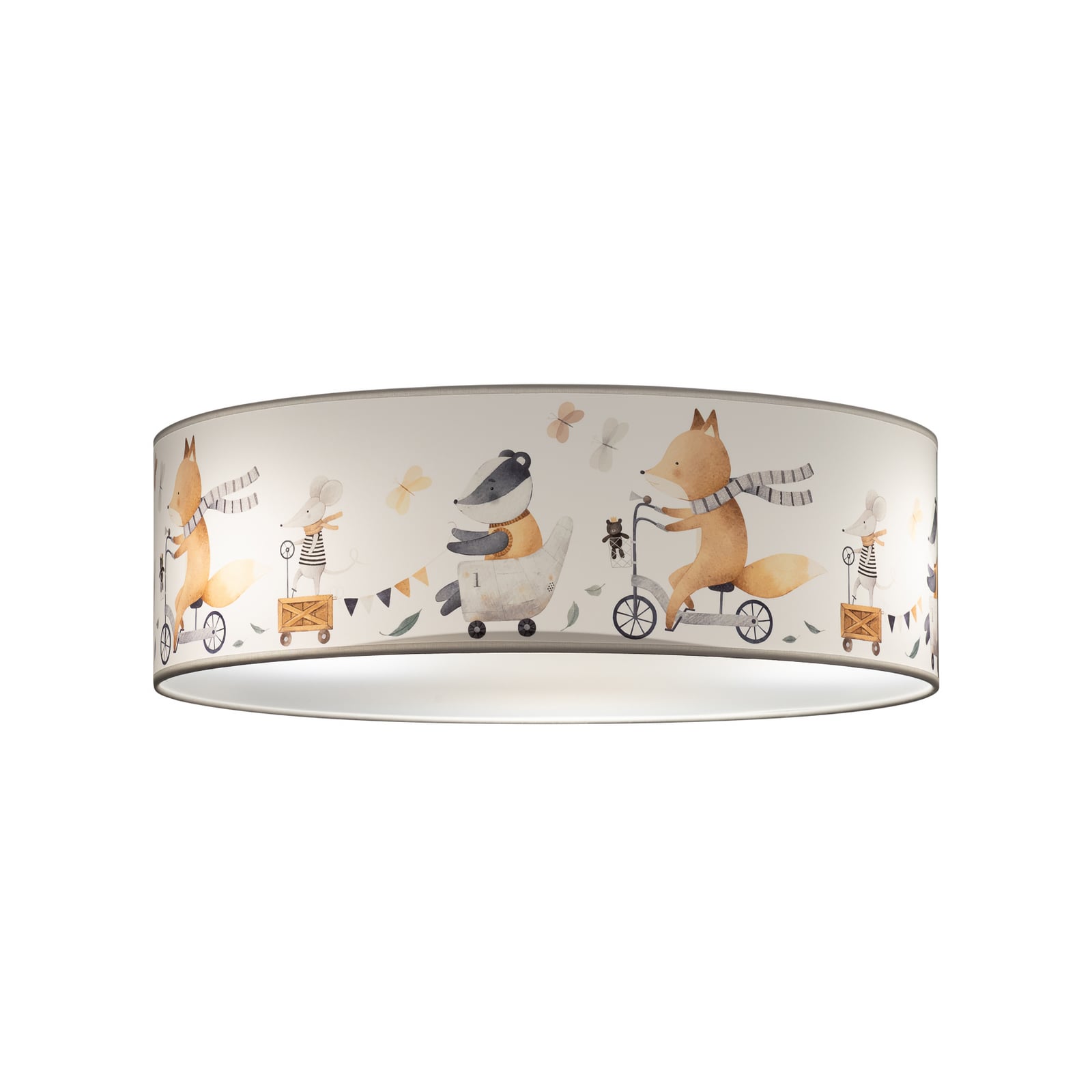 Plafonnier Kids Print, multicolore/beige, Ø 50 cm, en tissu - Duolla