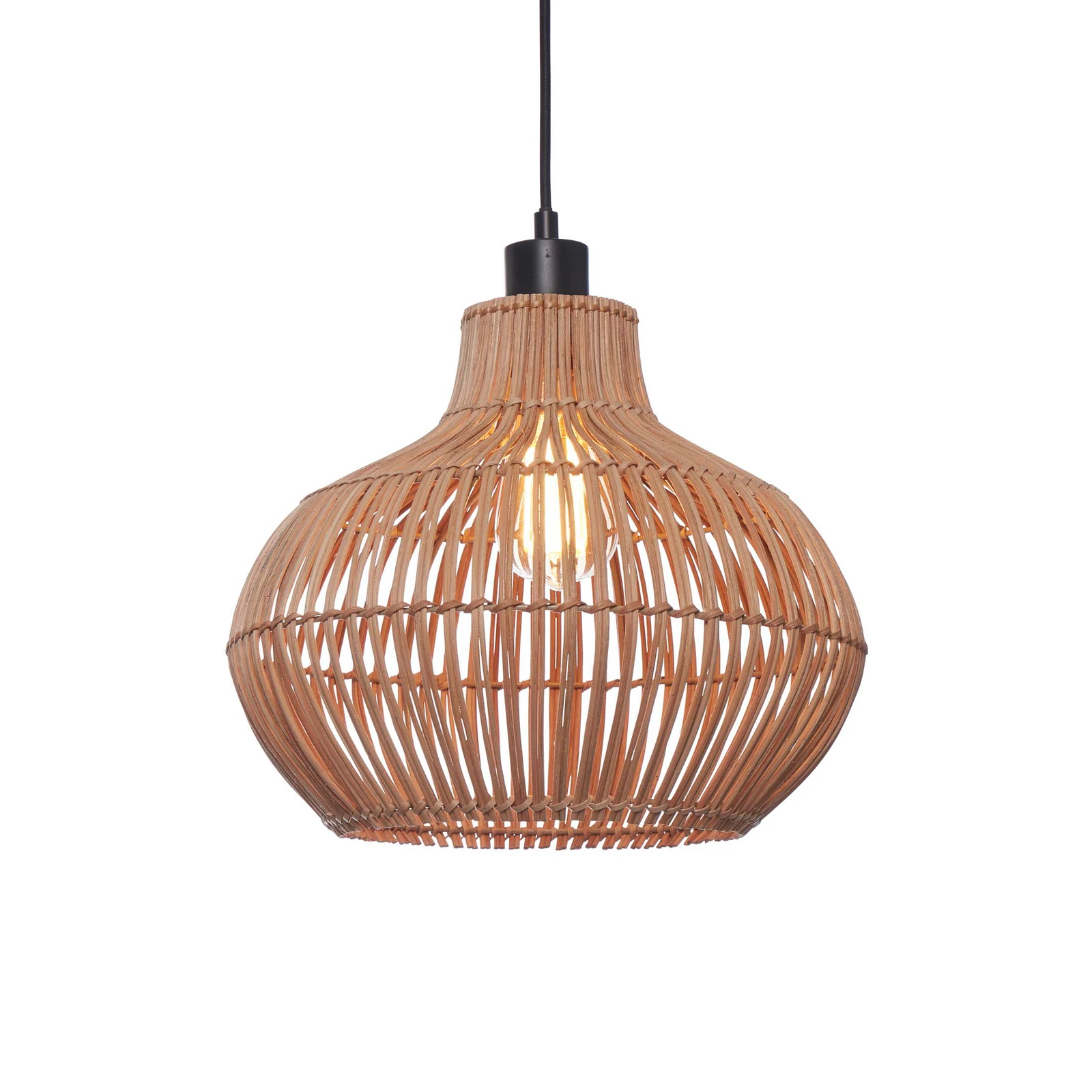 GOOD & MOJO Lampada a sospensione Kalahari, Ø 32 cm, color naturale, rattan, E27