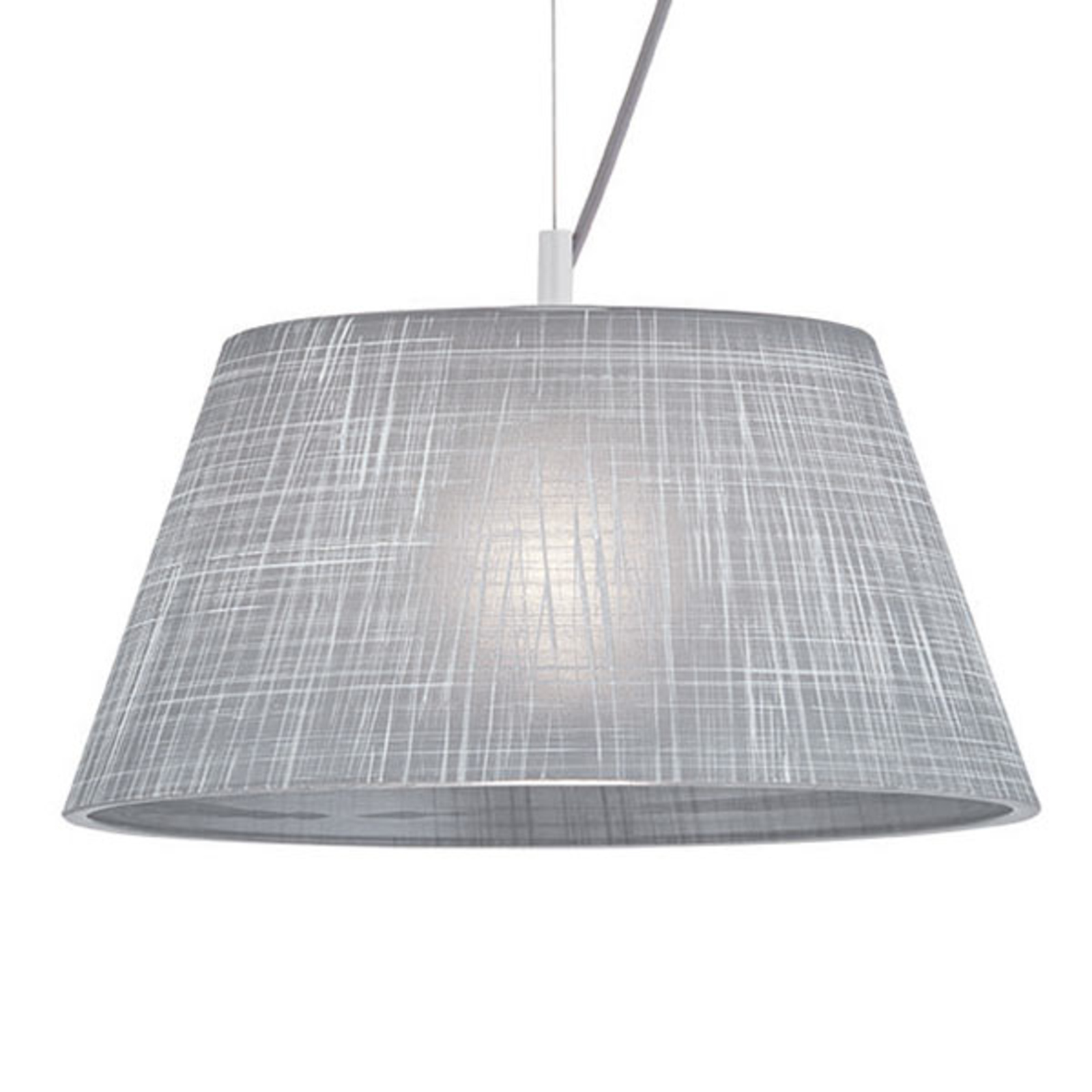 Viokef Grey Ester glass pendant light in a linen design, for Living / Dining Room, metal, glass, E27, 70 W, energy efficiency: A++, H: 18.5 cm