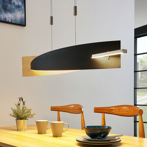 LED-Hängeleuchte Marija, Blende senkrecht, schwarz