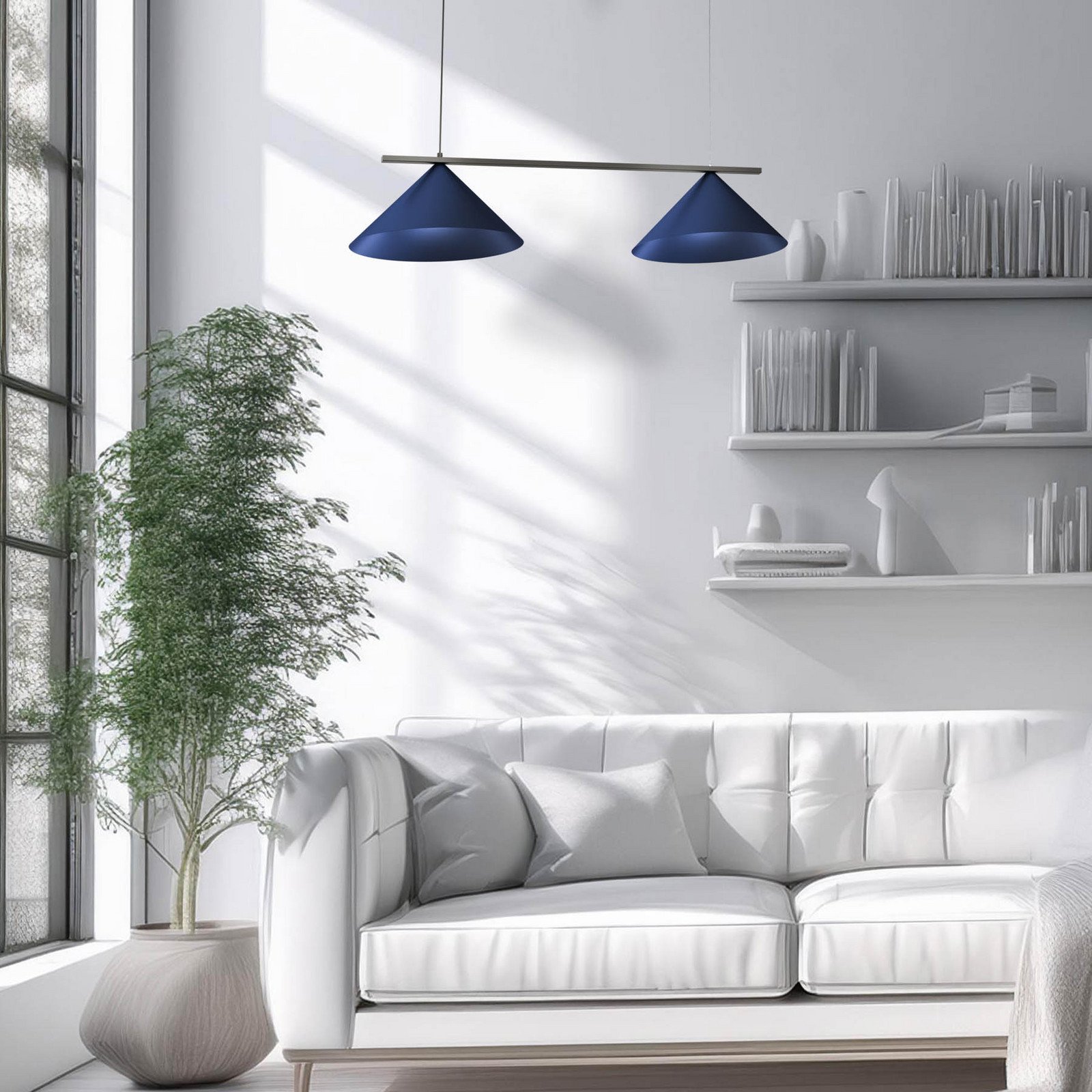 Eko-Light Lampă suspendată Capital albastru 2 becuri Ø 46 cm GX53 - Camera de zi / sufragerie - Modern - albastru negru - Metal