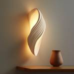 Lindby wall light Ornela, white, plaster, height 29.5 cm