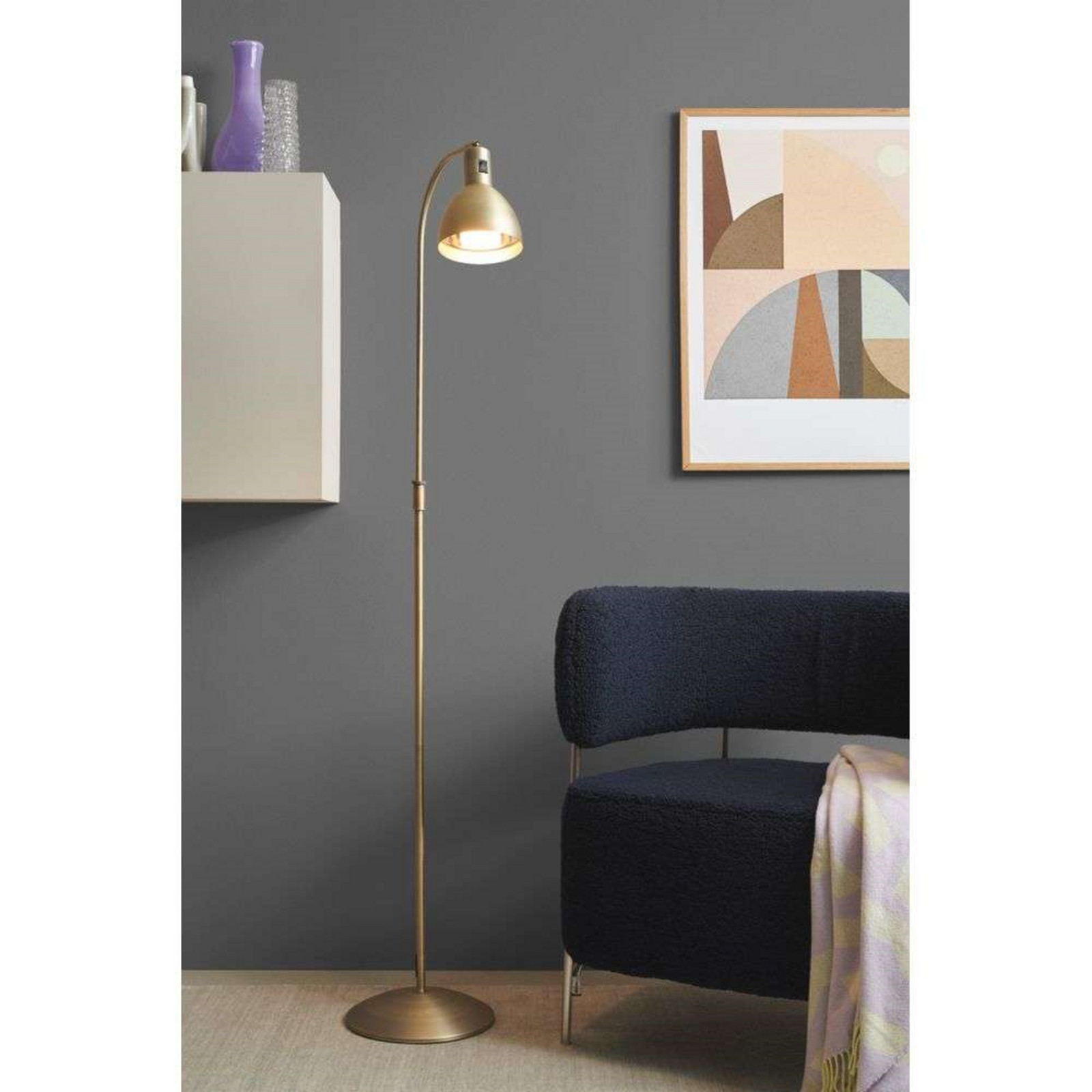 Angora Gulvlampe Antique Brass Halo Design - Stue - Metal billede