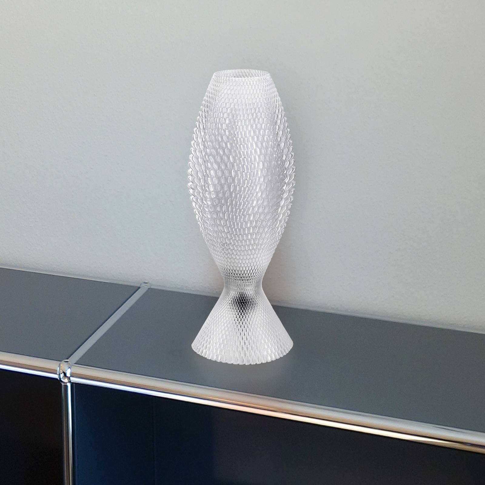 E-shop Stolná lampa Koral z biomateriálu, číra 33 cm