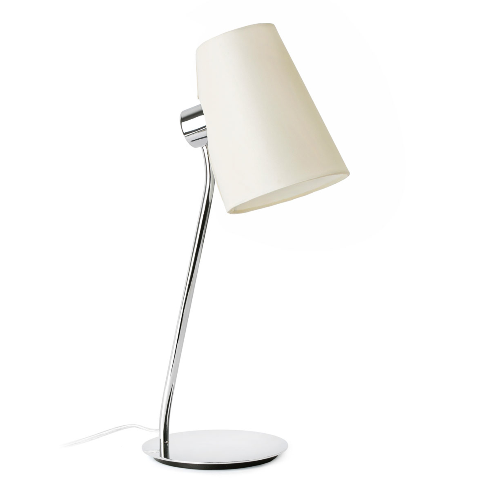 FARO BARCELONA Lupe table lamp with fabric lampshade in beige, for Living / Dining Room, metal, fabric, E27, 15 W, energy efficiency: A++, H: 53 cm
