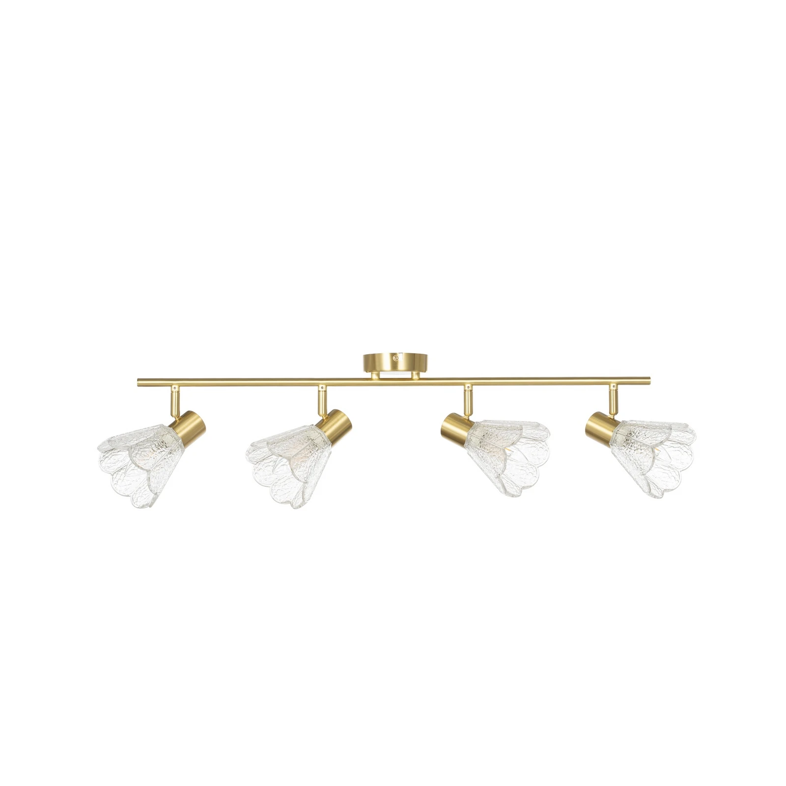 Downlight Margaux de Lindby, 4 luces, latón/transparente, cristal