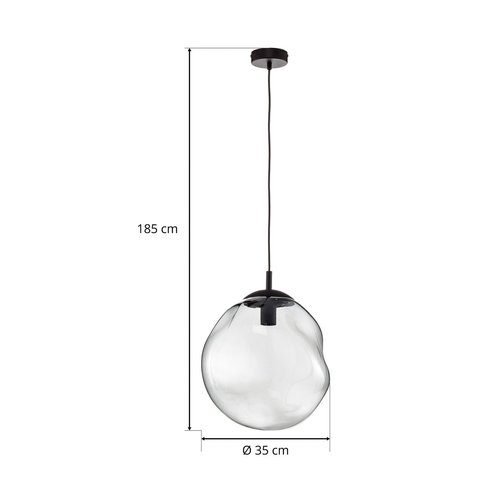 Lampa wisząca Sol, Ø 35 cm, czarny/dymny szary