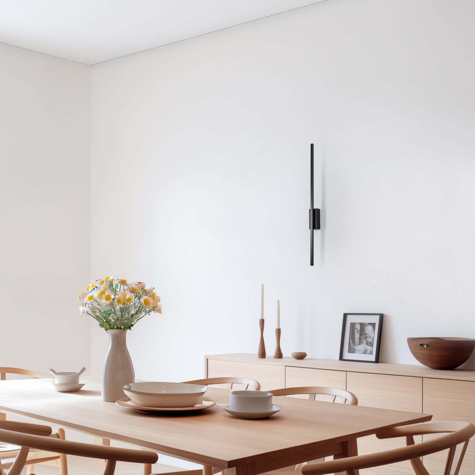 LED-Wandleuchte Flash, schwarz, Höhe 79 cm, Metall 1-flammig