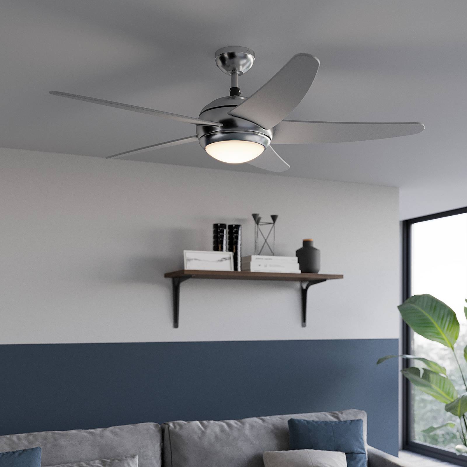E-shop Starluna Anneka stropný LED ventilátor, strieborná