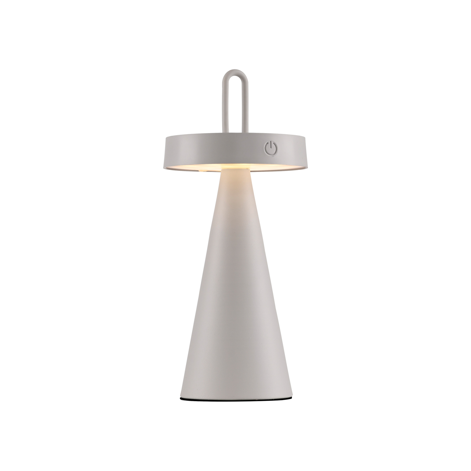 JUST LIGHT. LED-bordlampe Alwa gråbeige jern IP44