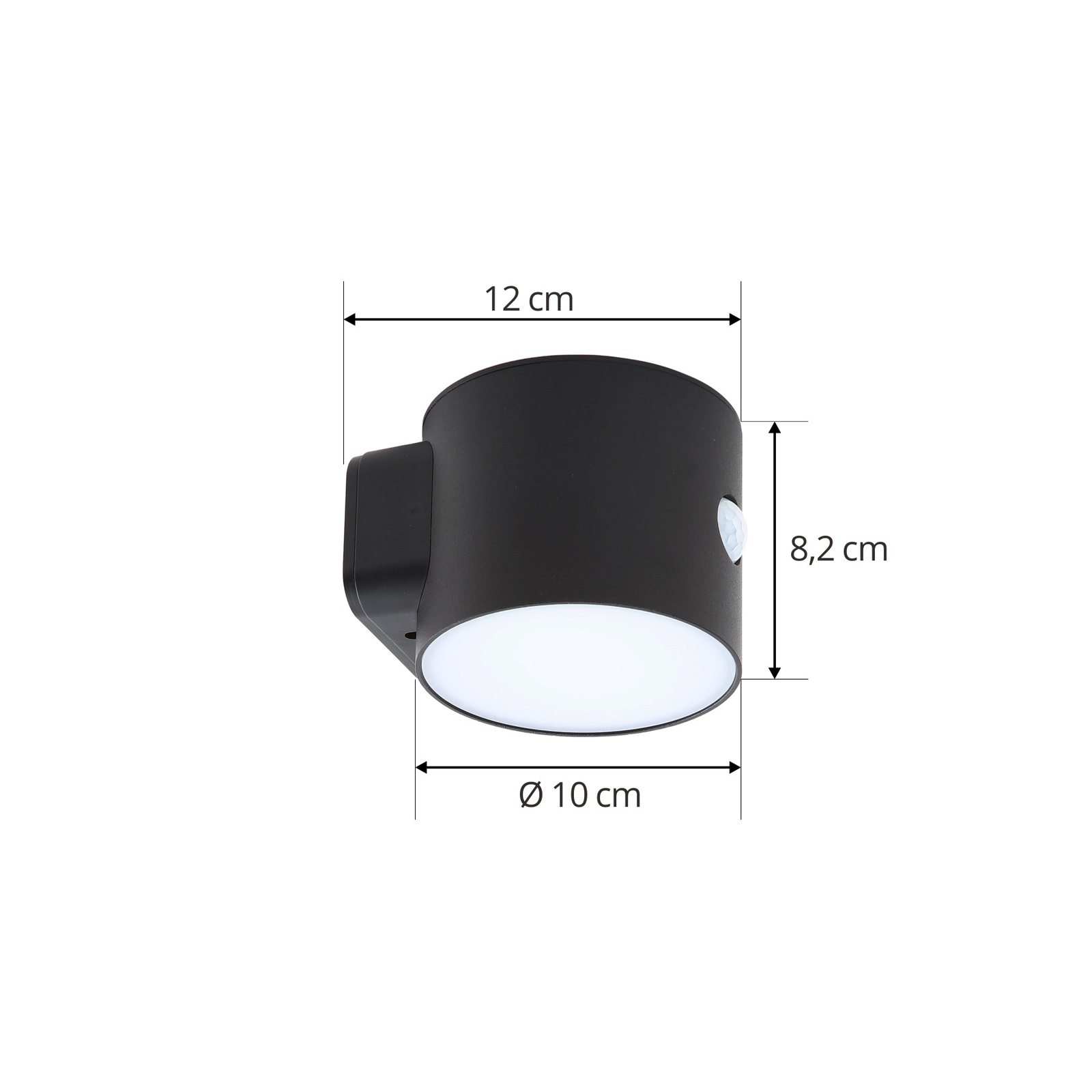 Lindby LED wandlamp Amren, zwart, ABS, sensor