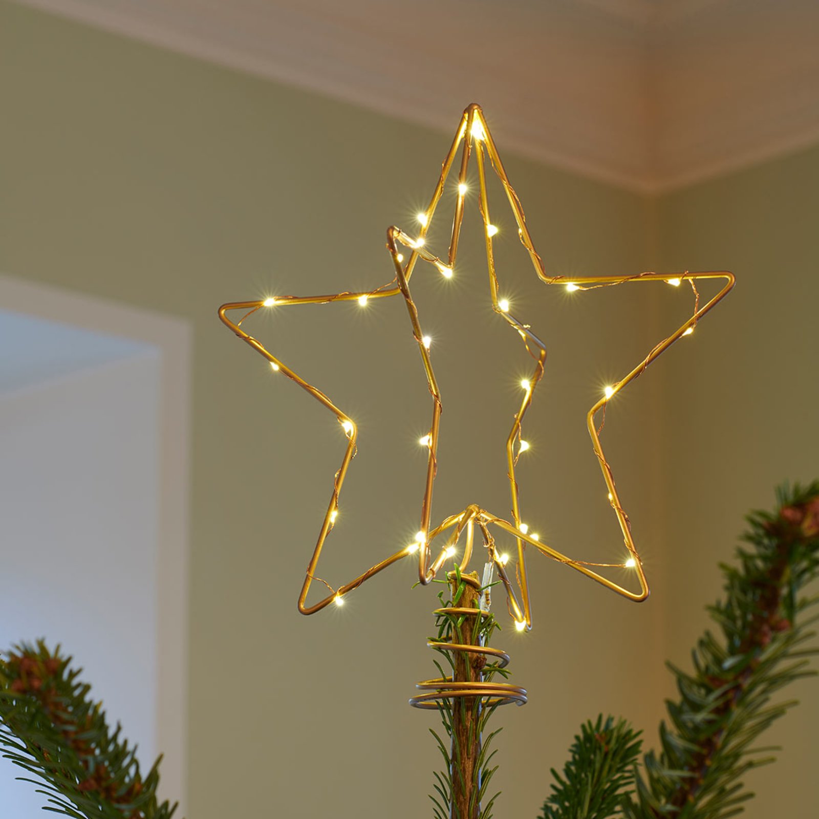 LED dekoratívne svetlo vianočné Top, zlaté
