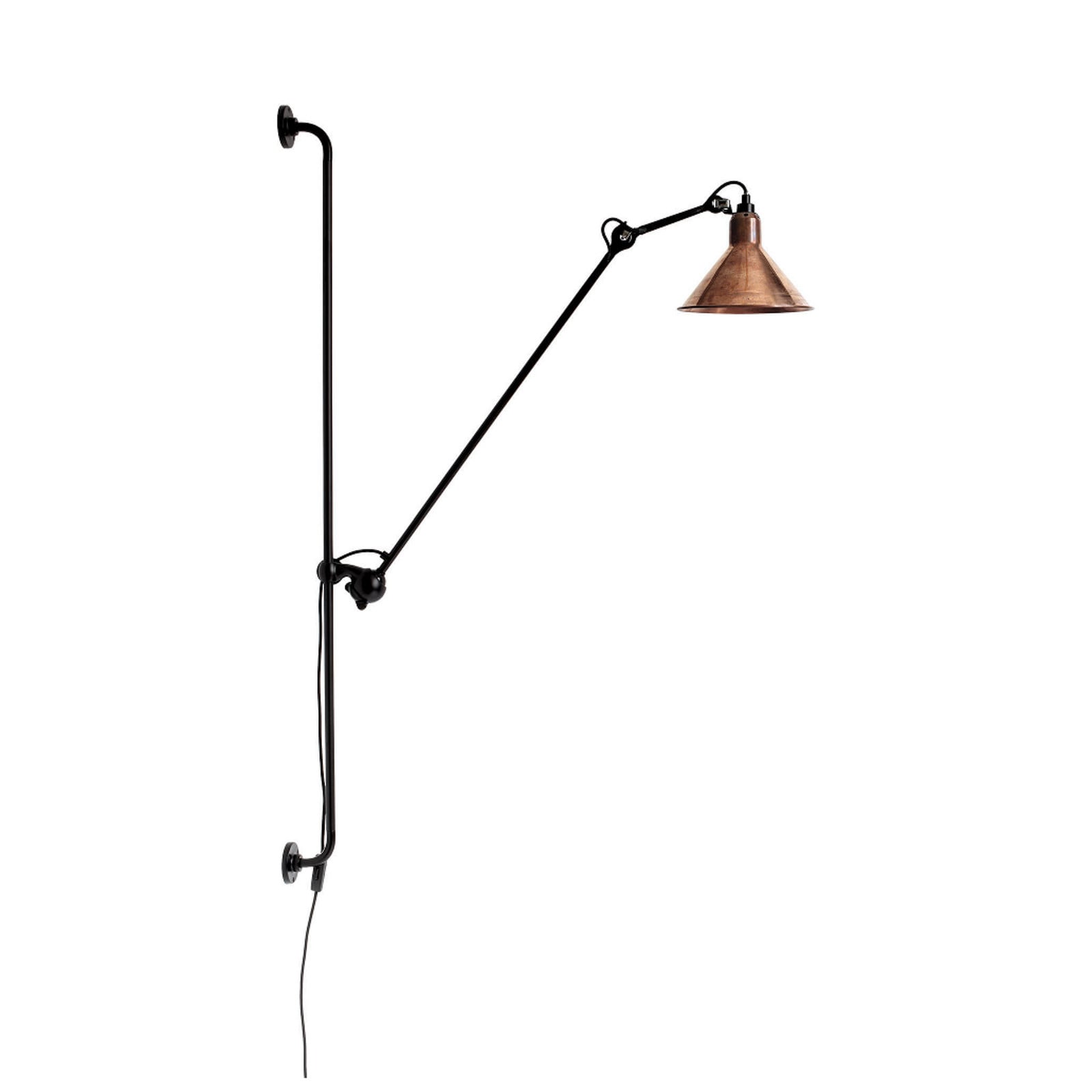 214 wandlamp Round zwart/ruw koper/wit 214 Round Lampe Gras - Woonkamer - Designer - Metaal - 1 lamp