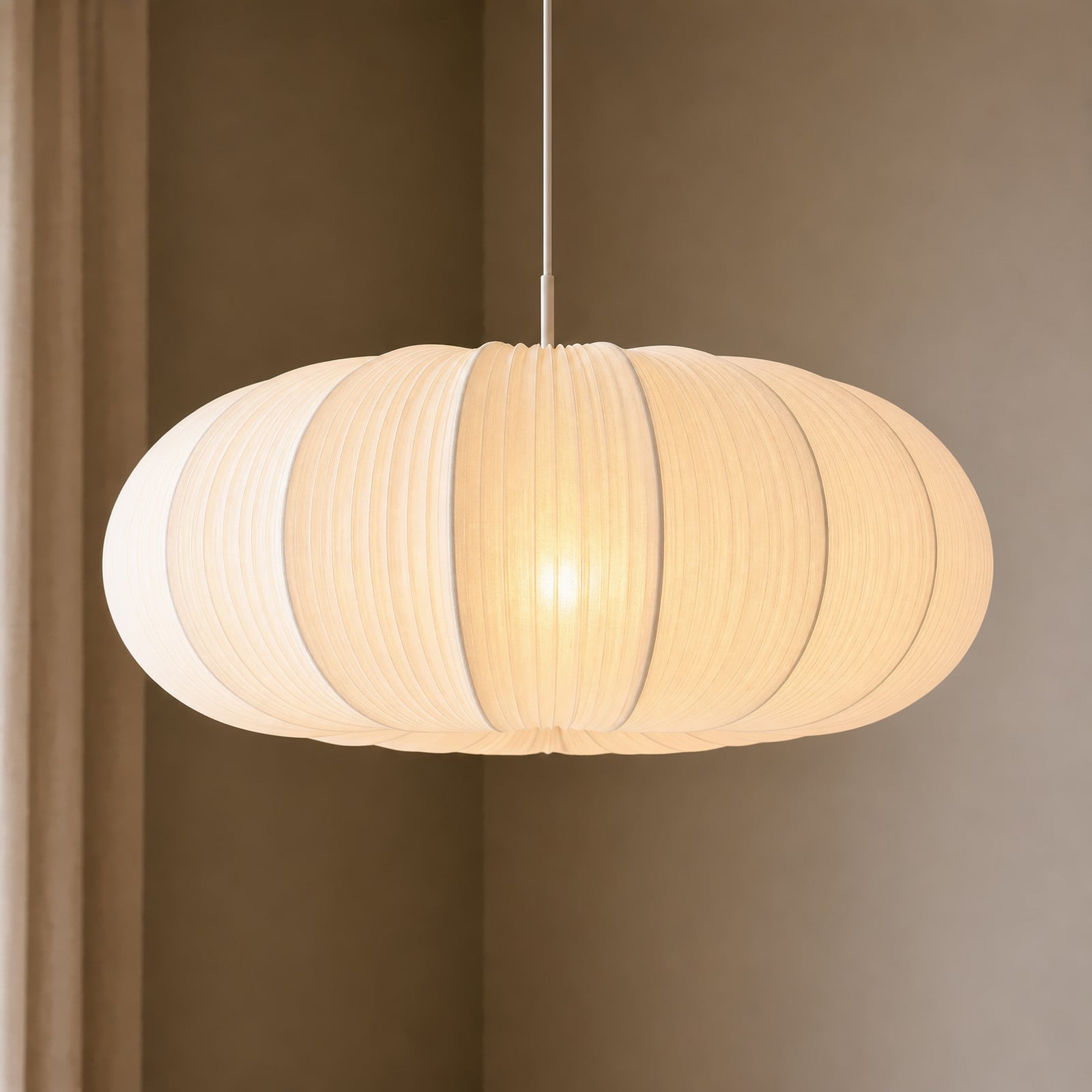 Marielle Hängeleuchte, 3 x E27, Textil, Ø 55 cm, weiß - Lindby - Wohnzimmer - Skandinavisch - Stoff / Textil - Einflammig